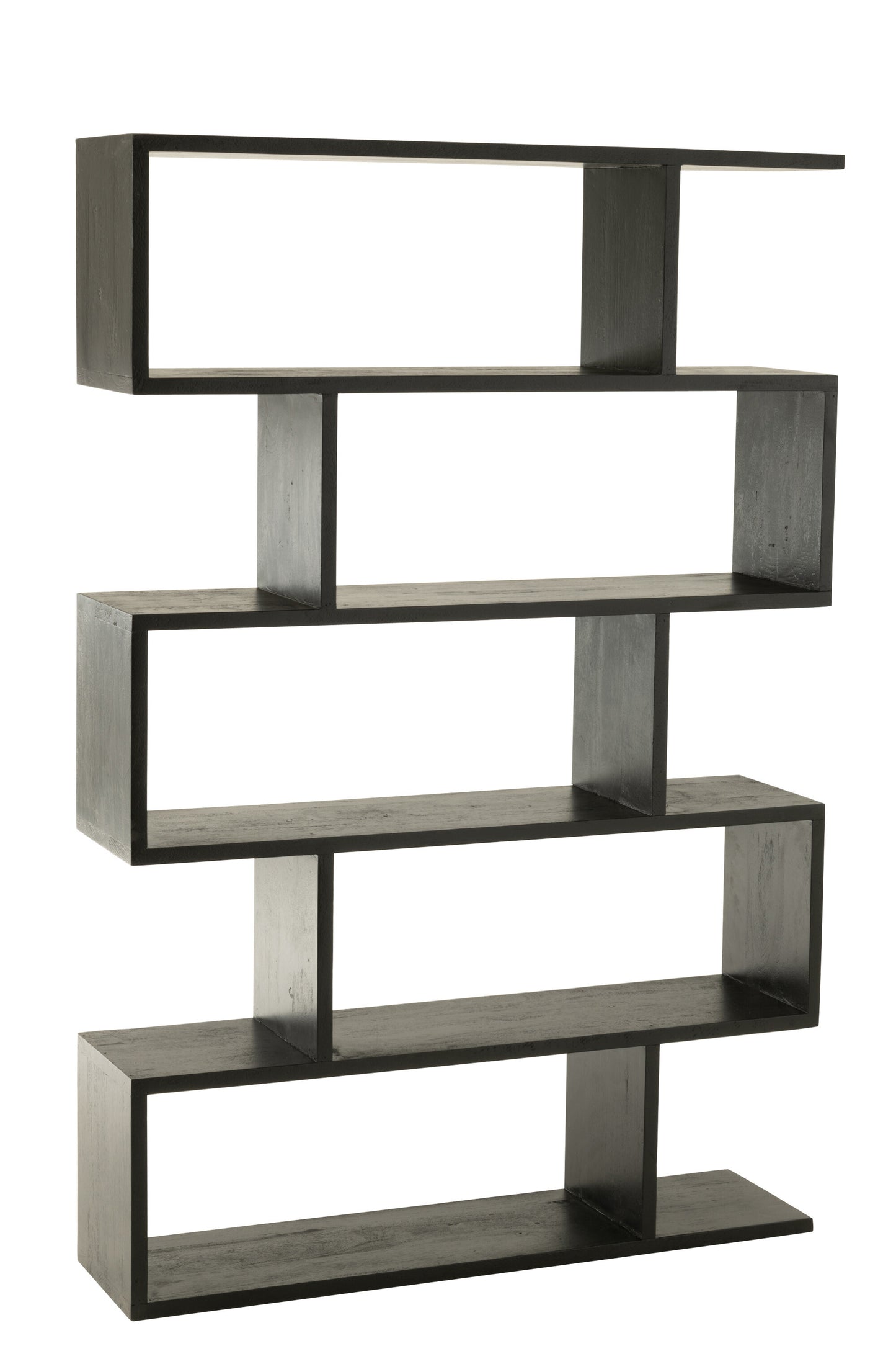 Boekenplank Verticale Latten Mangohout Mat Zwart