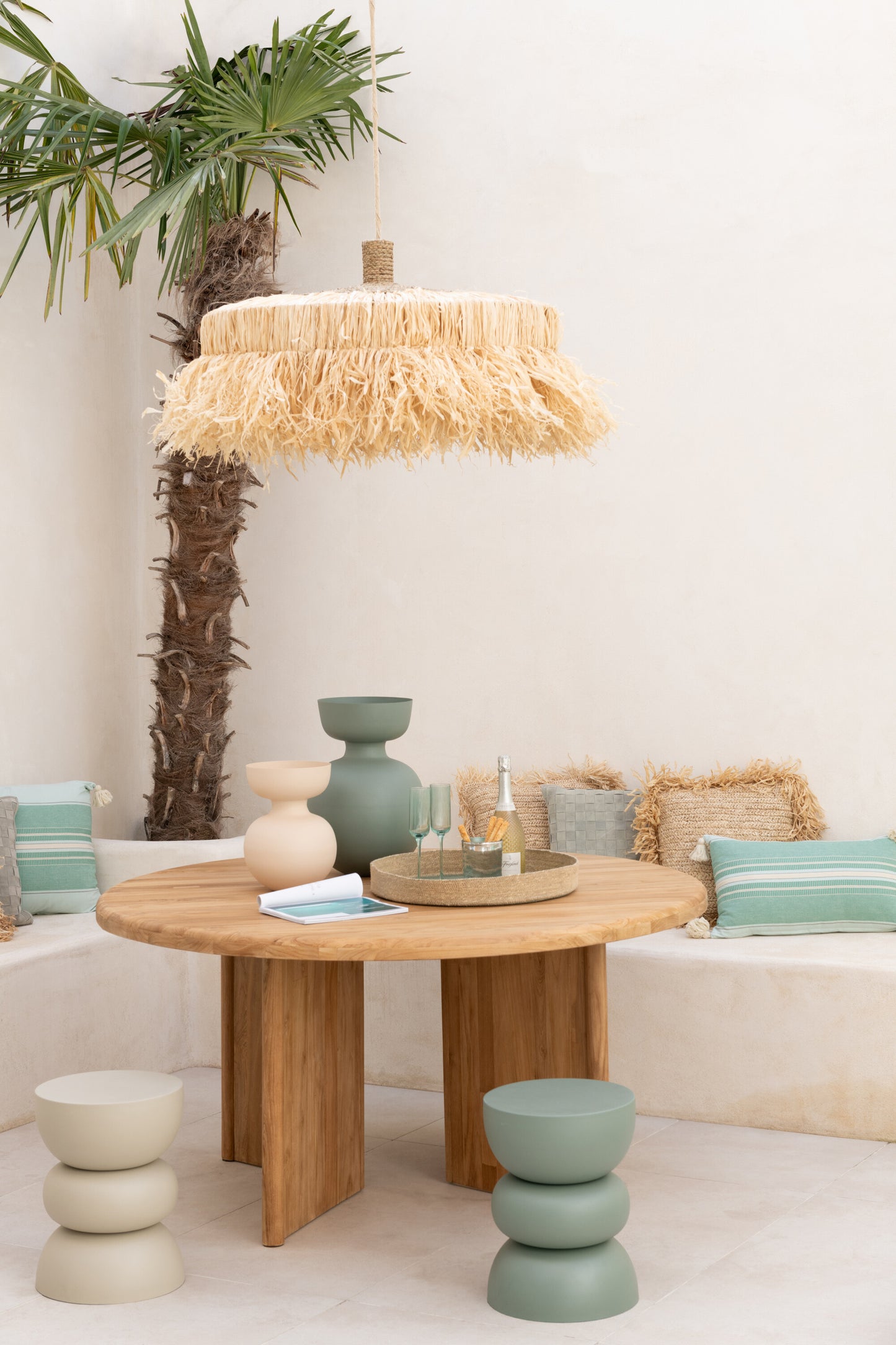 Hanglamp Rond Raffia Naturel