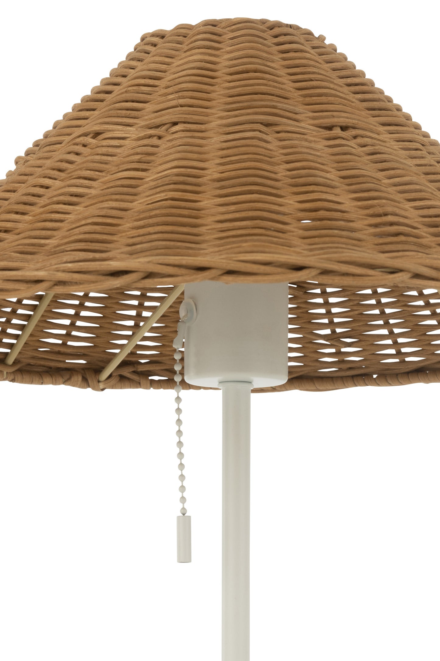 Tafellamp Metaal/Riet Wit/Naturel