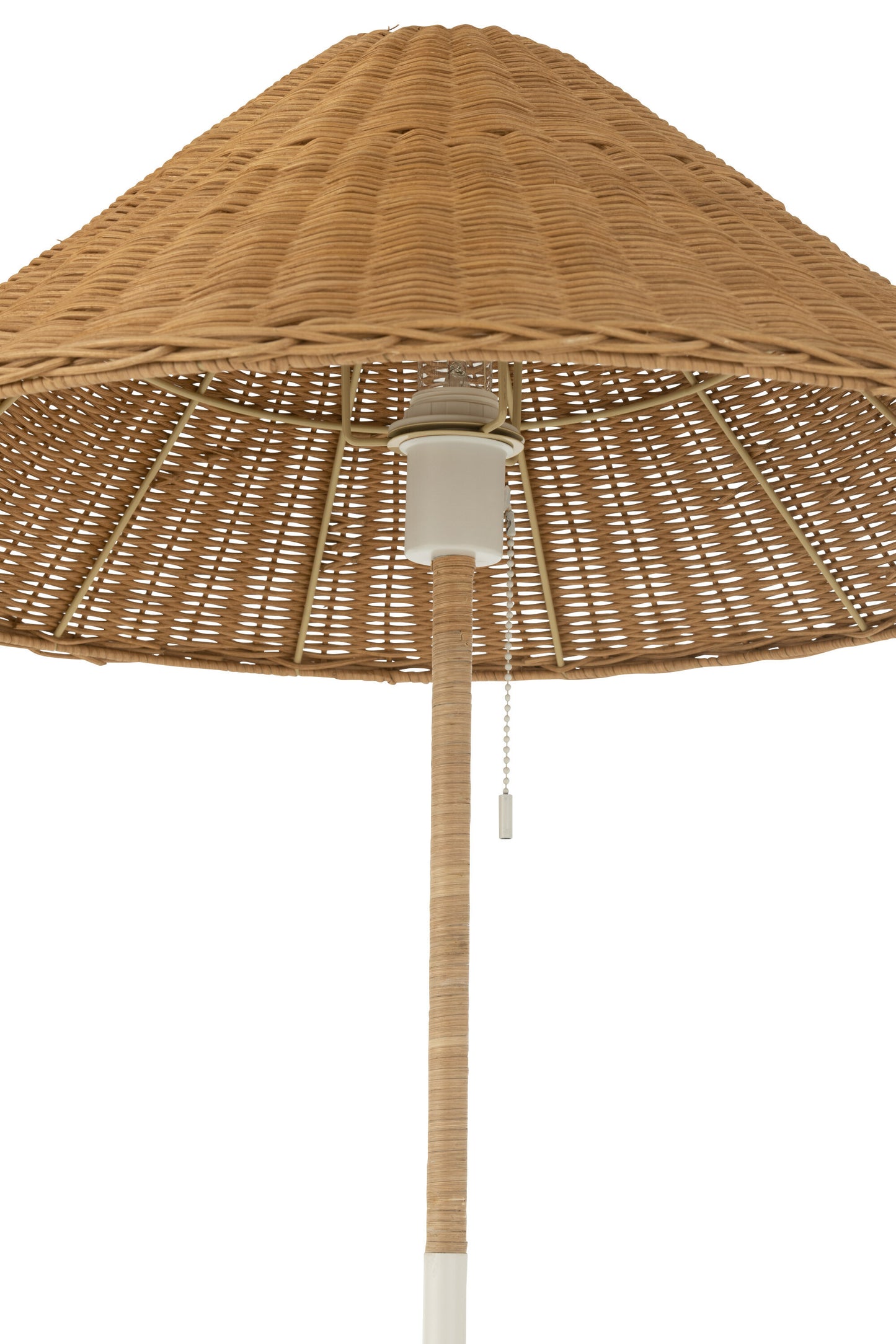 Vloerlamp Metaal/Riet Wit/Naturel
