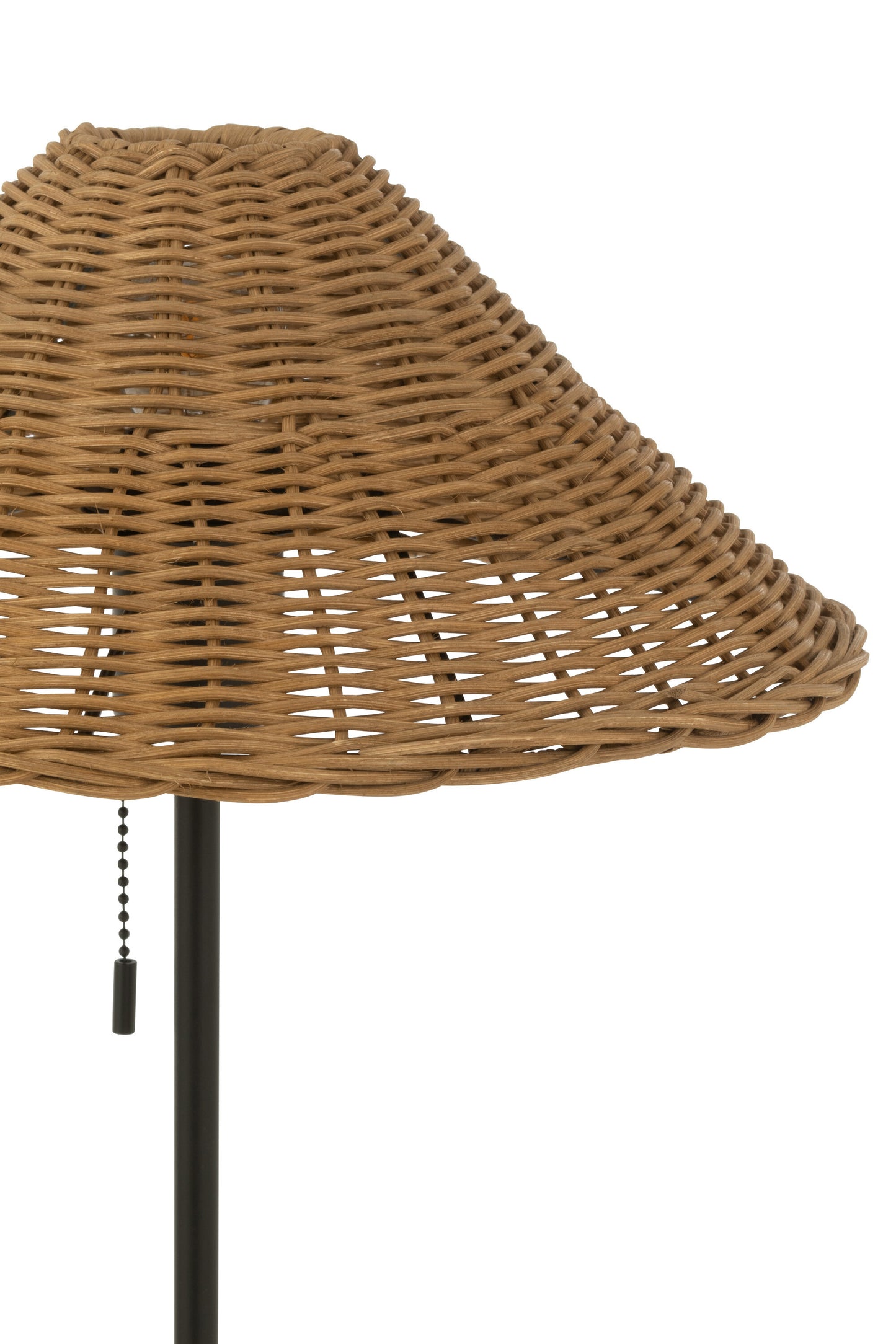 Tafellamp Metaal/Riet Zwart/Naturel