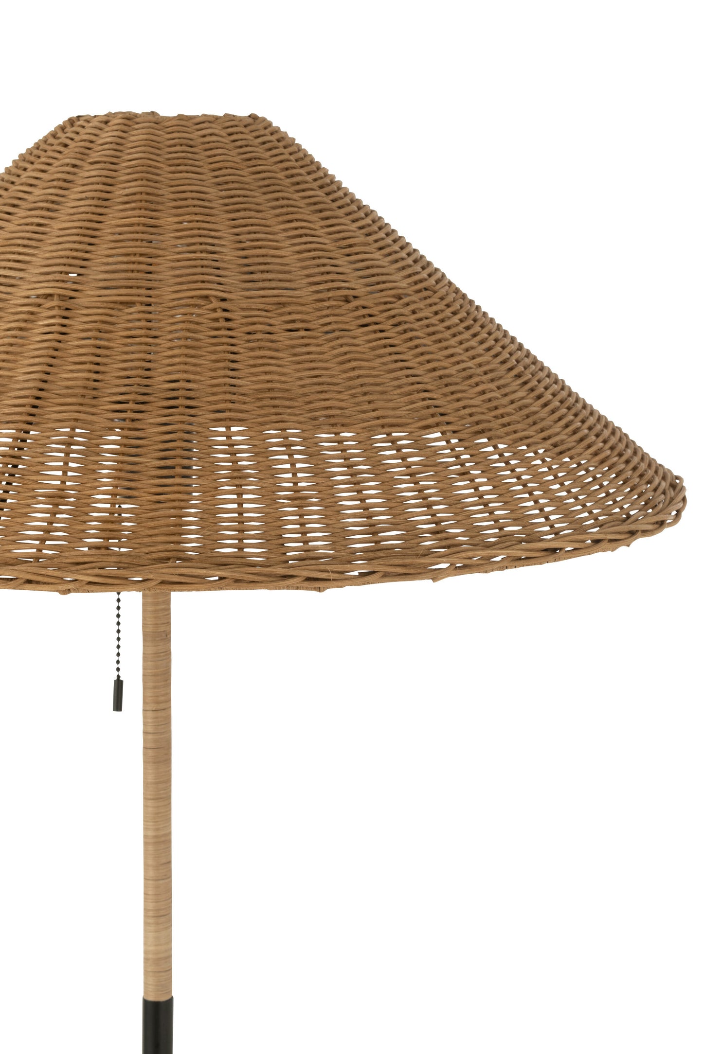 Vloerlamp Metaal/Riet Zwart/Naturel