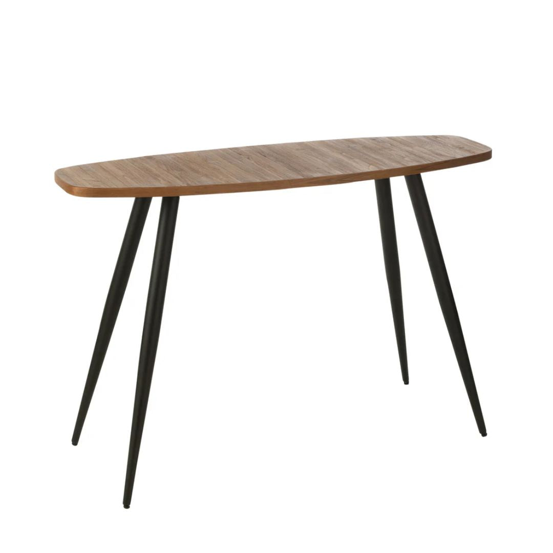 Consoletafel Ovaal Gerecycleerd Teak Naturel