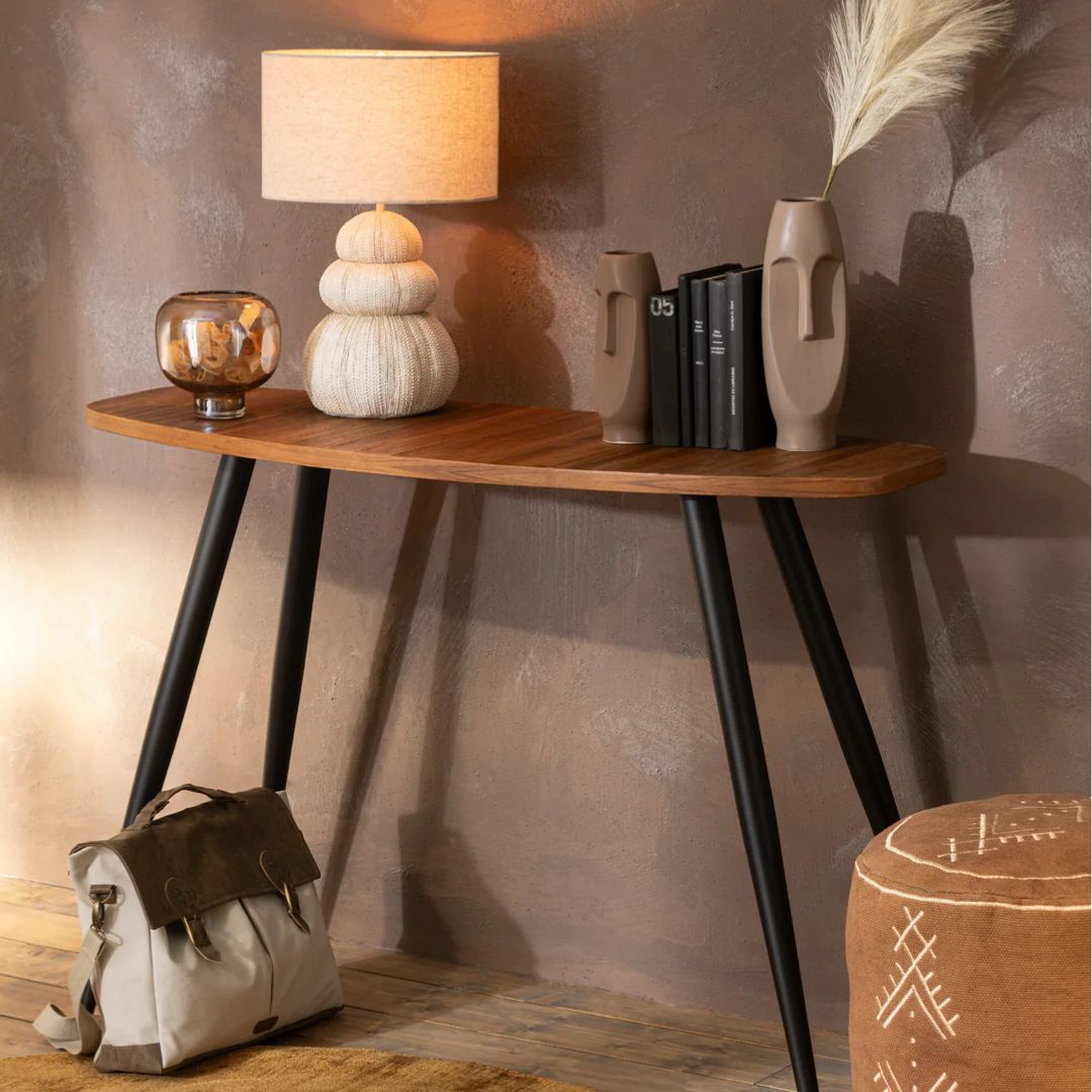 Consoletafel Ovaal Gerecycleerd Teak Naturel