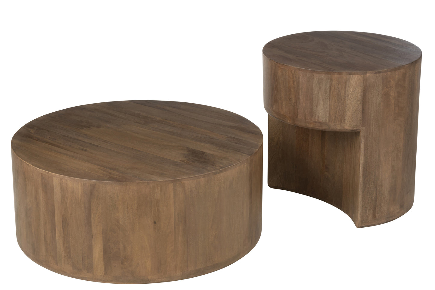 Set van 2 tafels van mangohout bruin