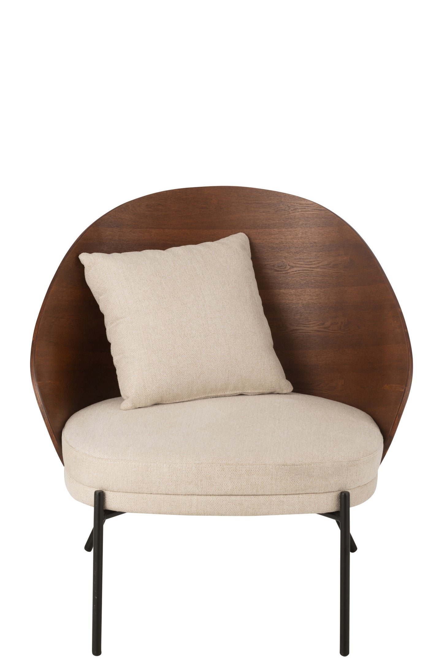 Lounge stoel Alone triplex/metaal bruin/beige
