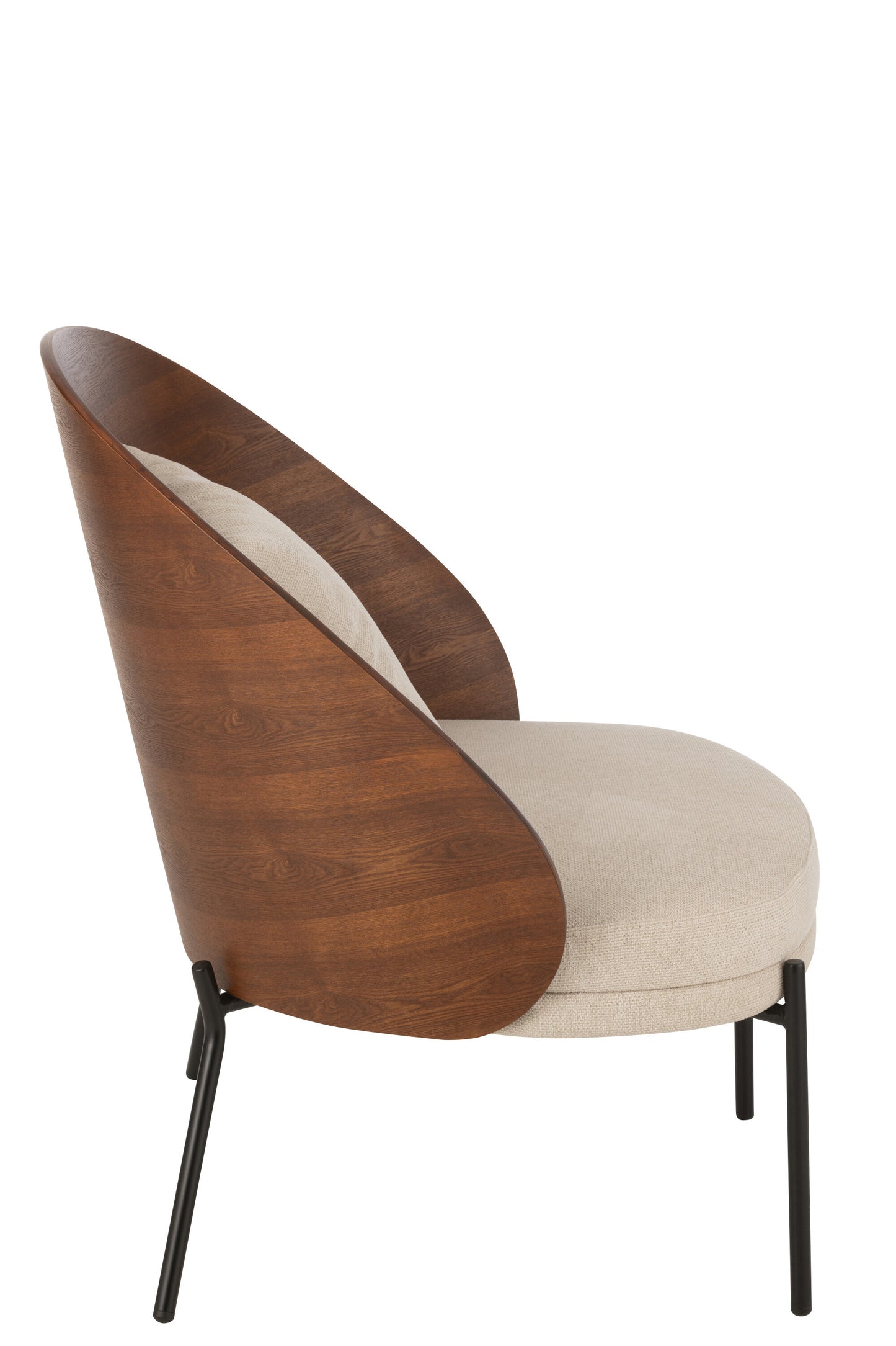 Lounge stoel Alone triplex/metaal bruin/beige