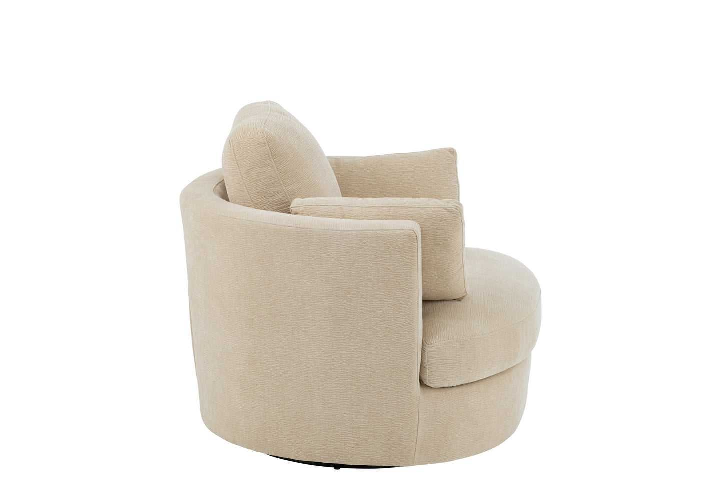 Lounge stoel draaibaar populierenhout/schuim beige
