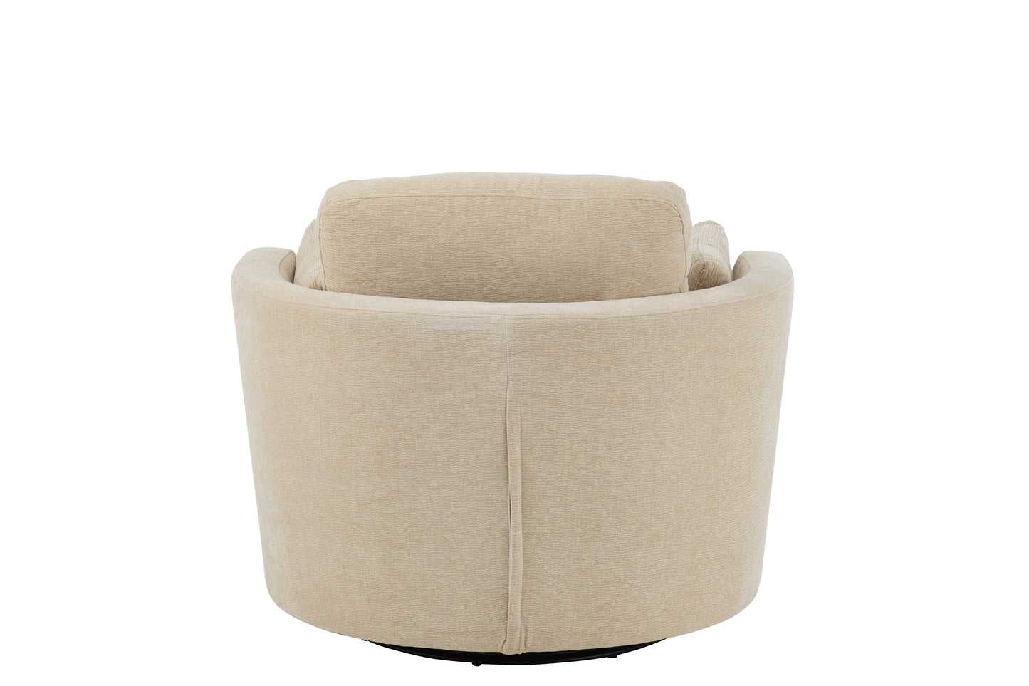 Lounge stoel draaibaar populierenhout/schuim beige