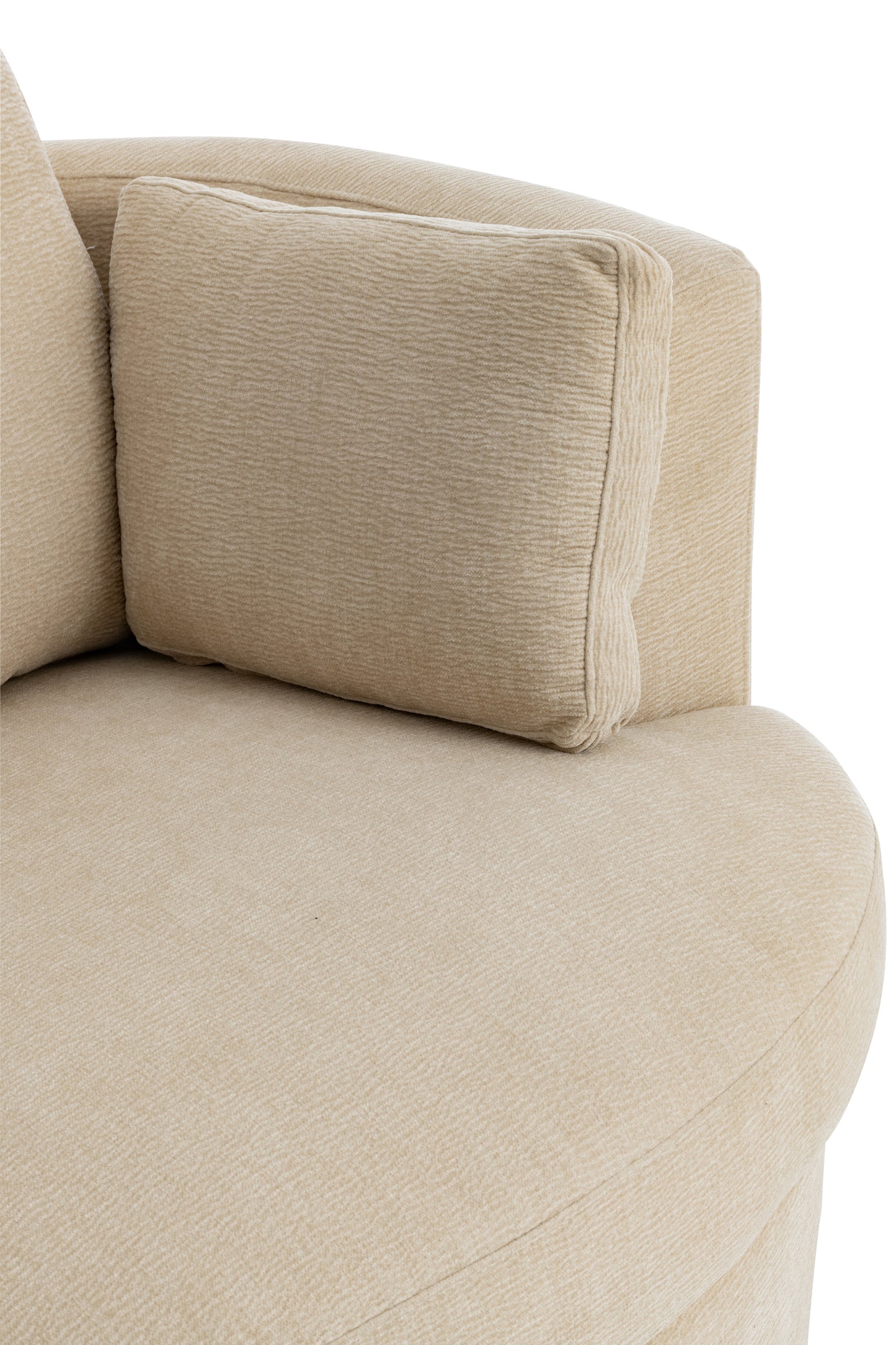 Lounge stoel draaibaar populierenhout/schuim beige