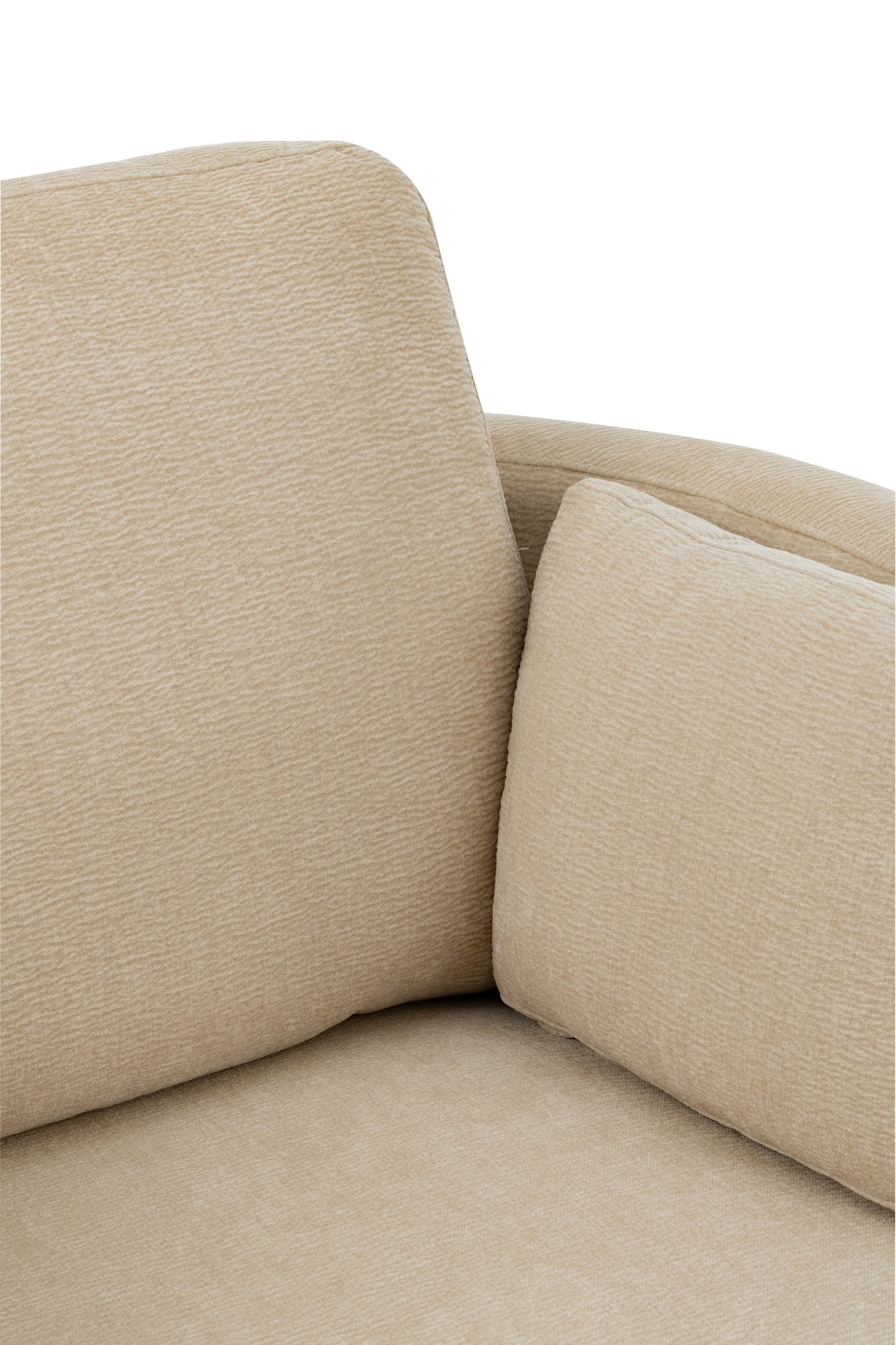 Lounge stoel draaibaar populierenhout/schuim beige