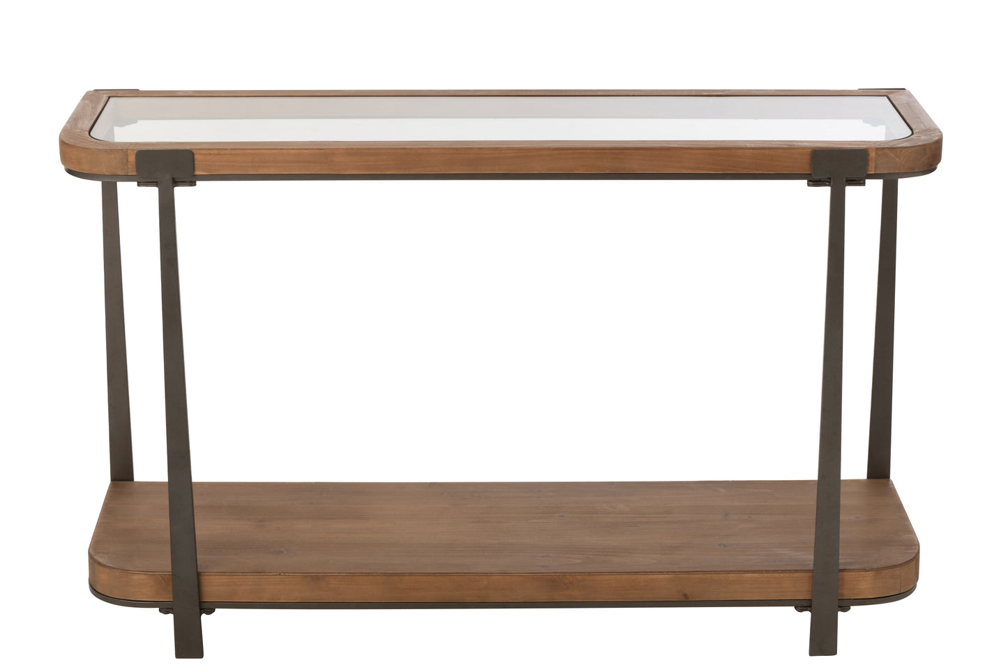 Console Tremi Sparrenhout/Glas Natuurlijk/Zwart
