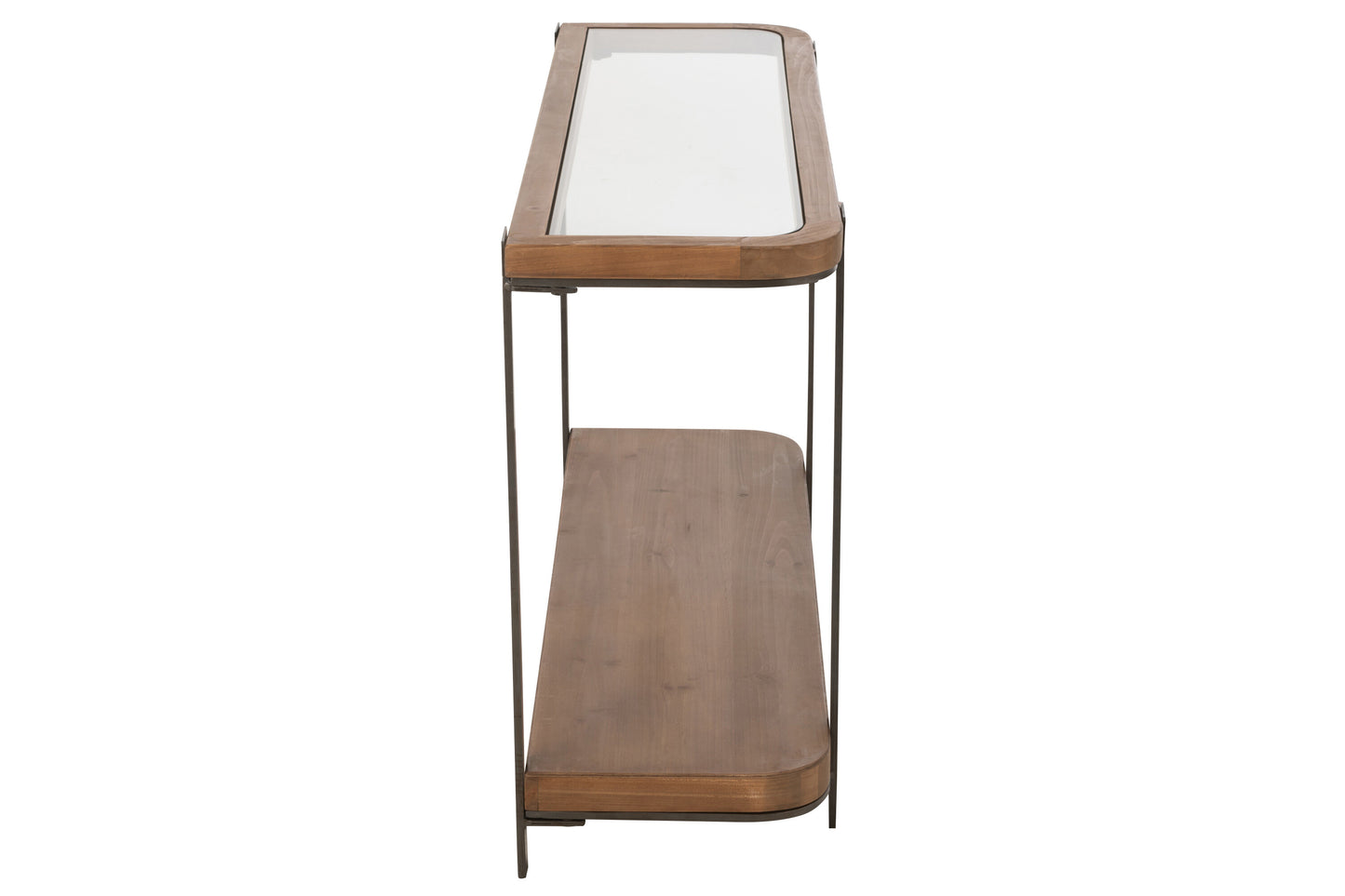 Console Tremi Sparrenhout/Glas Natuurlijk/Zwart