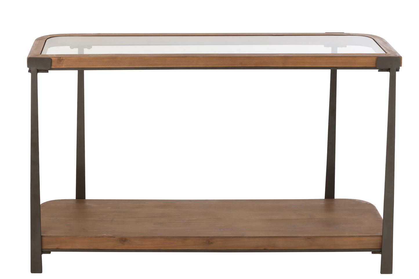 Console Tremi Sparrenhout/Glas Natuurlijk/Zwart