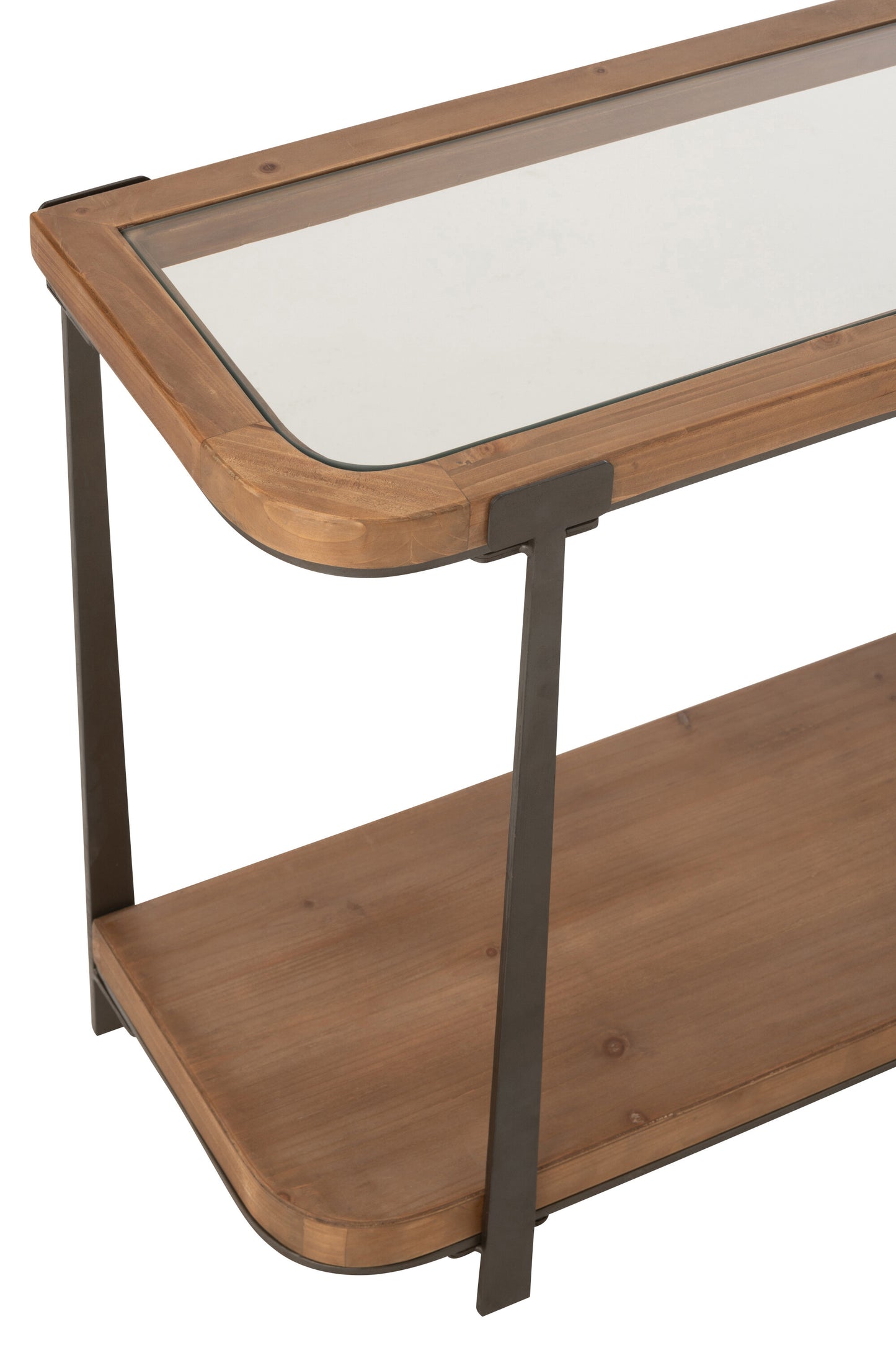 Console Tremi Sparrenhout/Glas Natuurlijk/Zwart