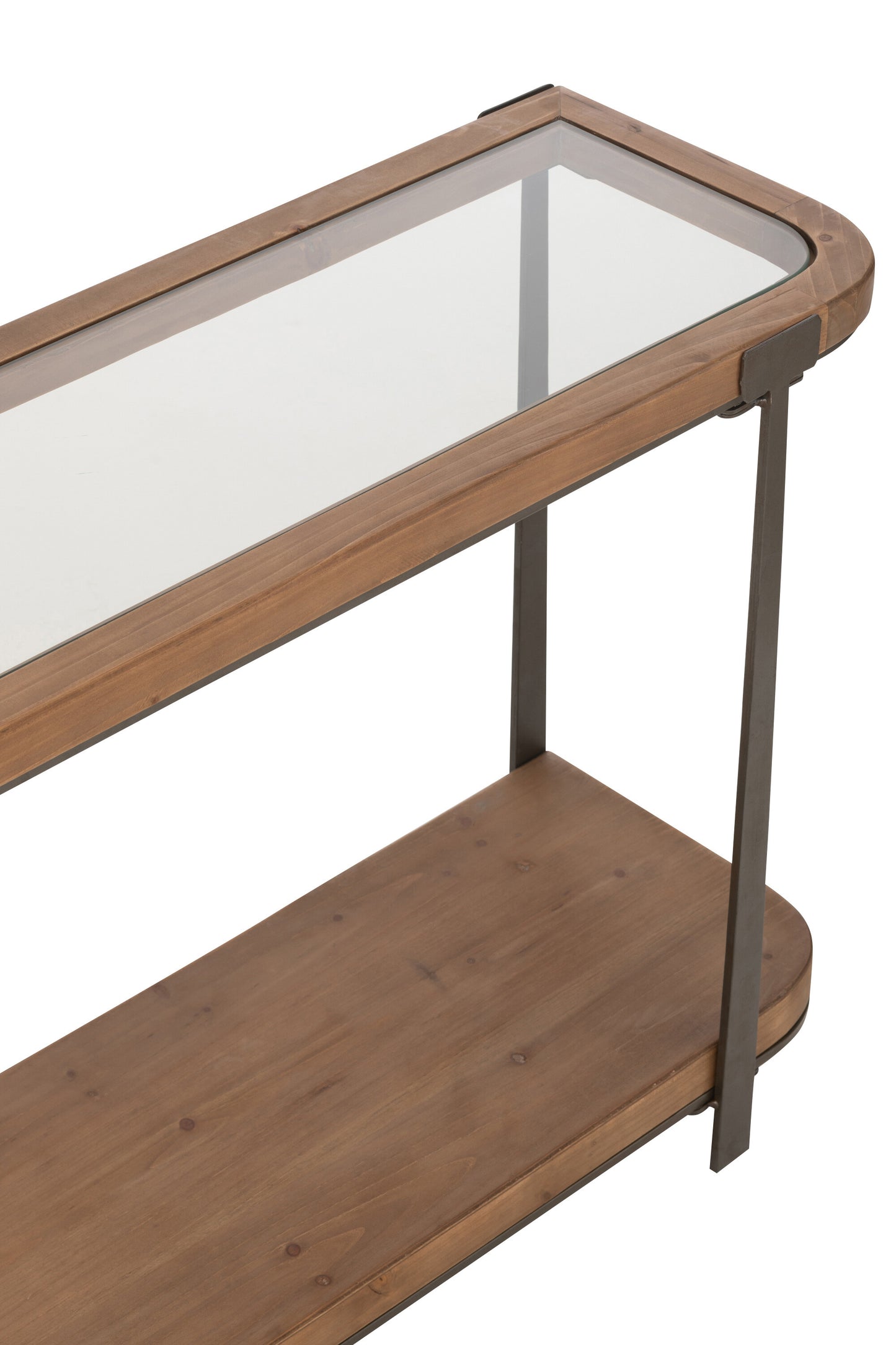 Console Tremi Sparrenhout/Glas Natuurlijk/Zwart