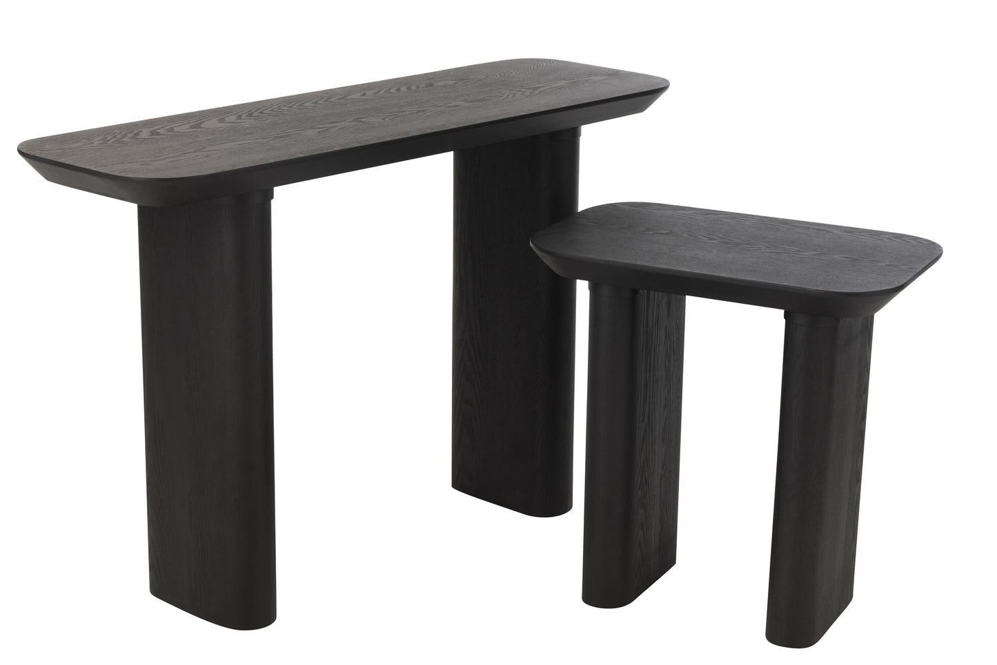 Consoletafel Groot Fineer/Sparrenhout Zwart