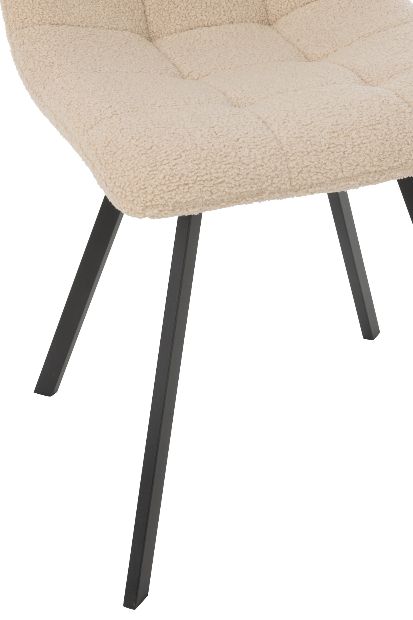 Eetkamerstoel Clark Metaal/Polyester Wit