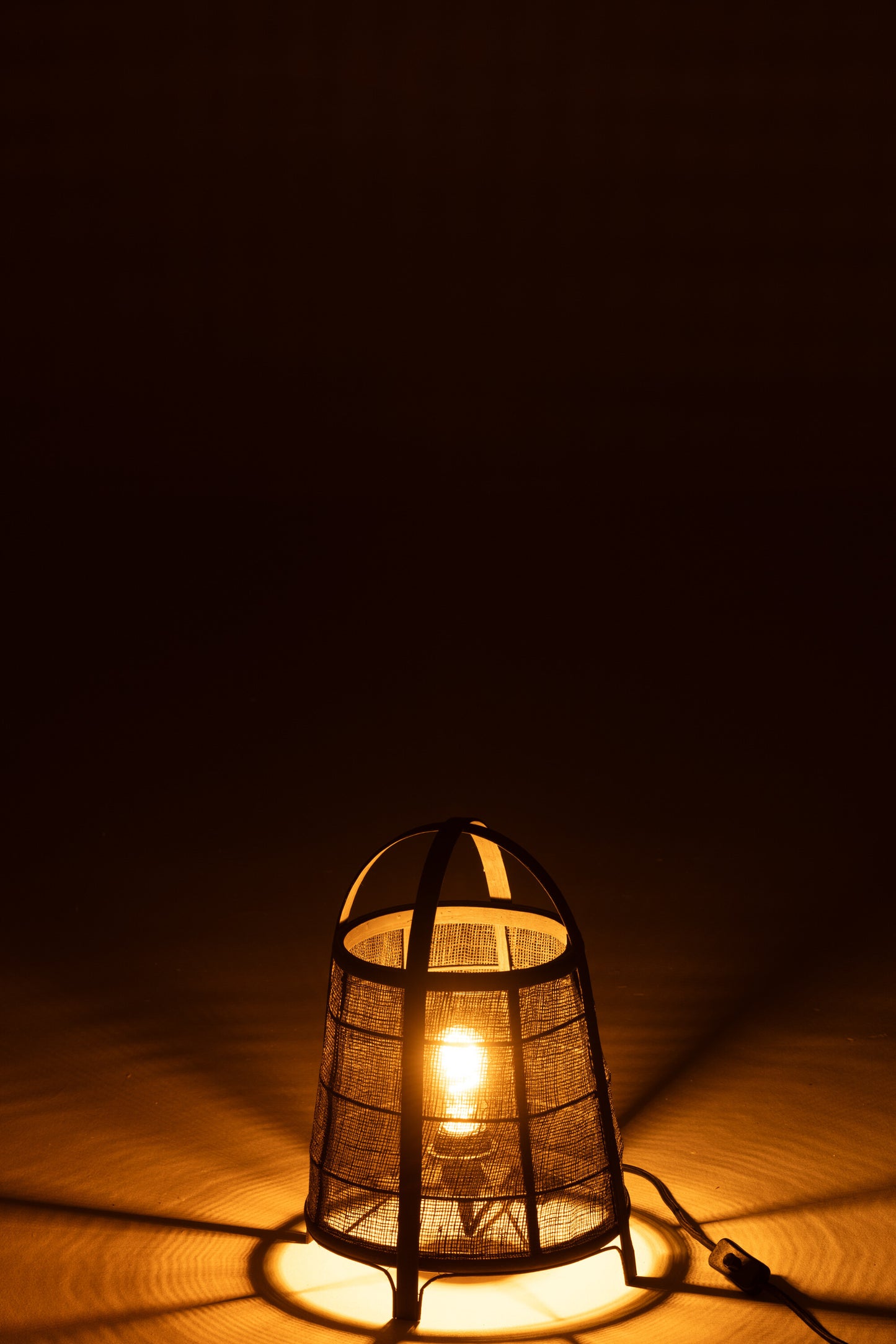 Lamp Rya Katoen/Bamboe Zwart Klein