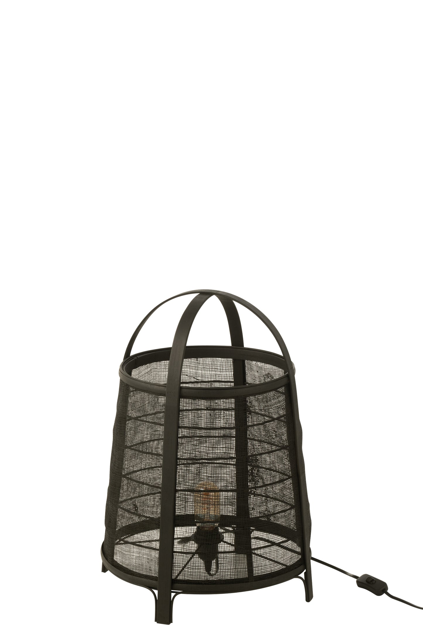 Lamp Rya Katoen/Bamboe Zwart Groot