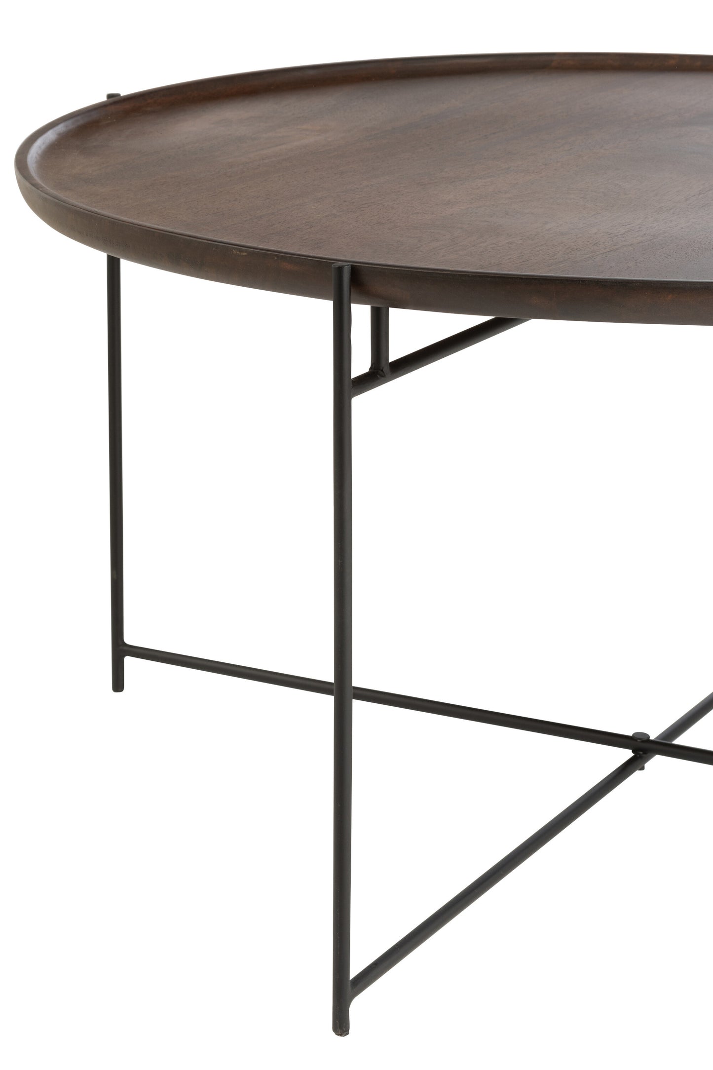 Tafel Rond IJzer/Mangohout Bruin/Zwart