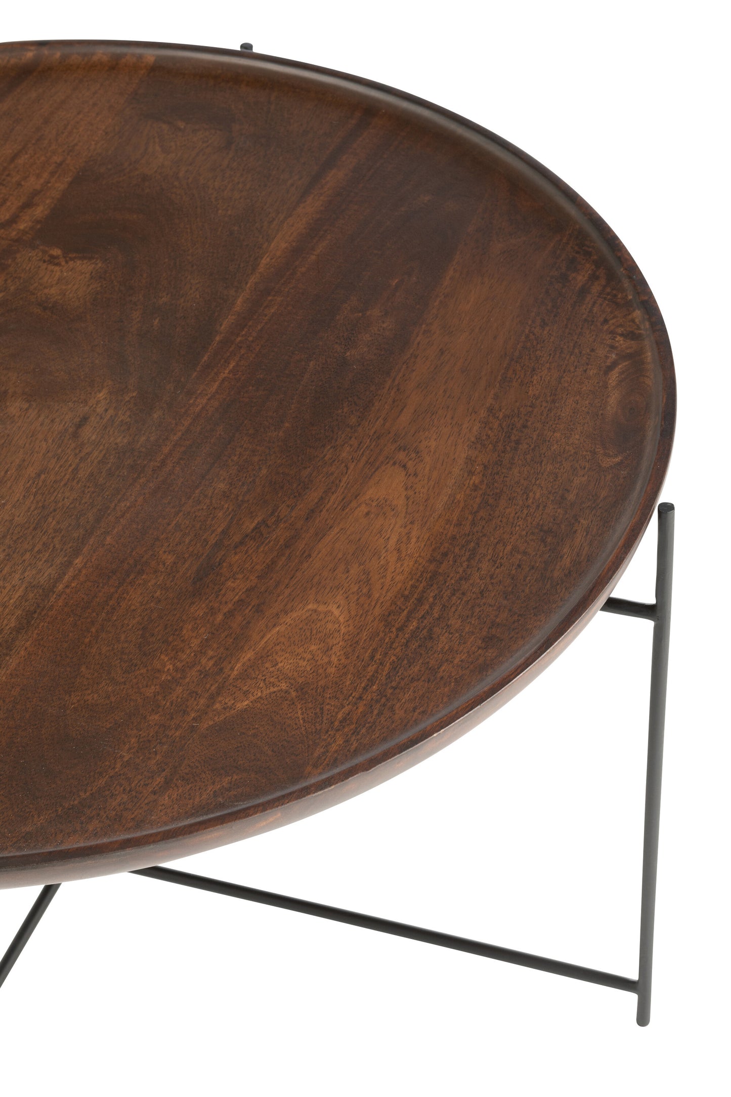 Tafel Rond IJzer/Mangohout Bruin/Zwart