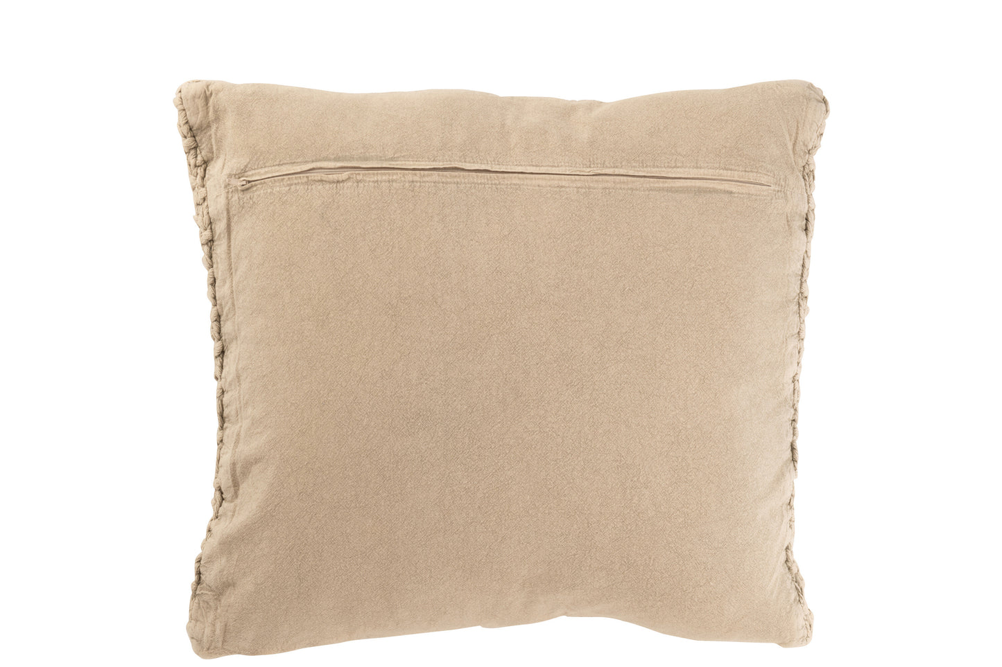 Kussen Gebreid+Vlecht Katoen Gewassen Beige