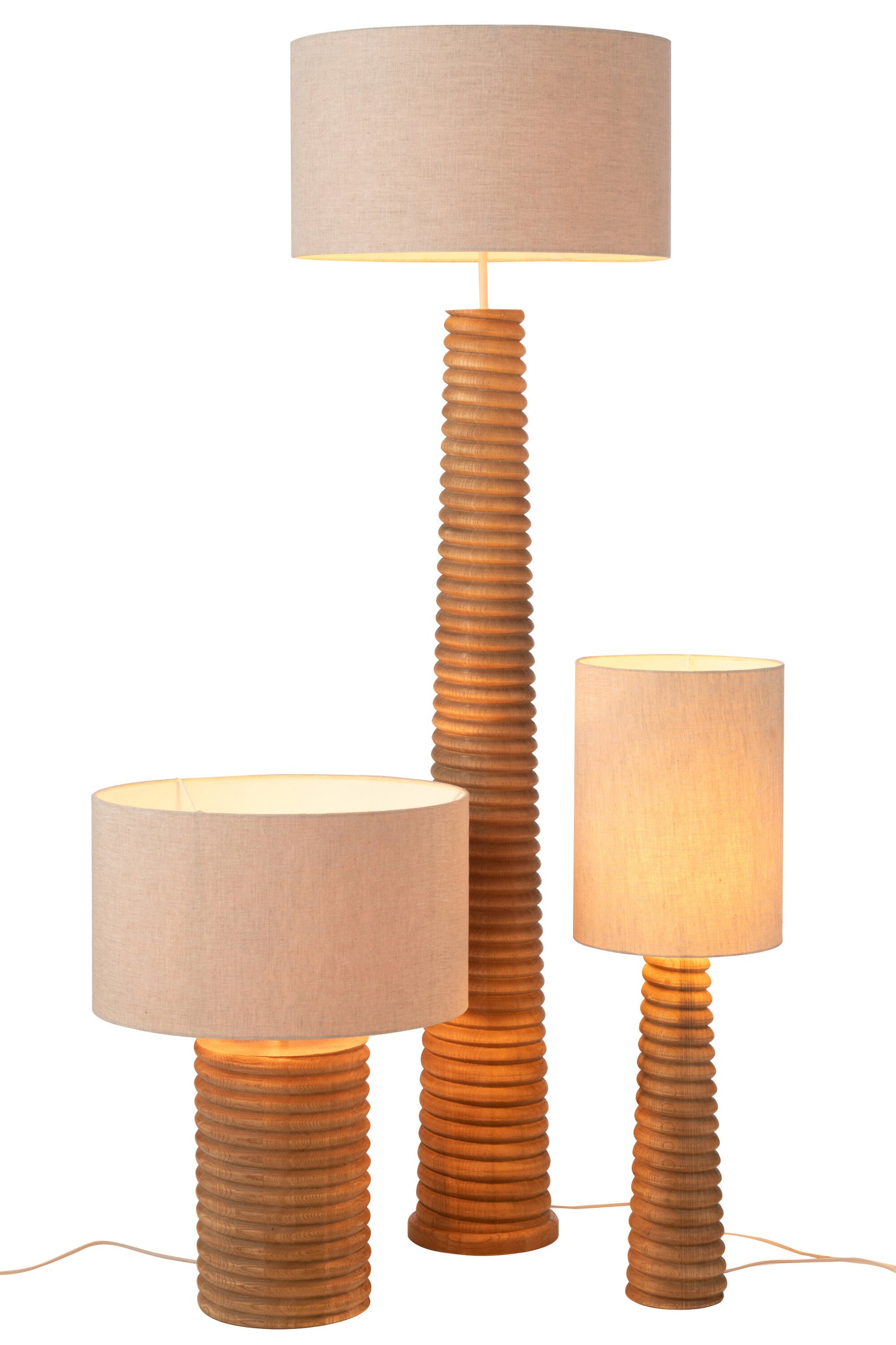 Tafellamp Schroefdraad Wijd Hout Naturel Grijs