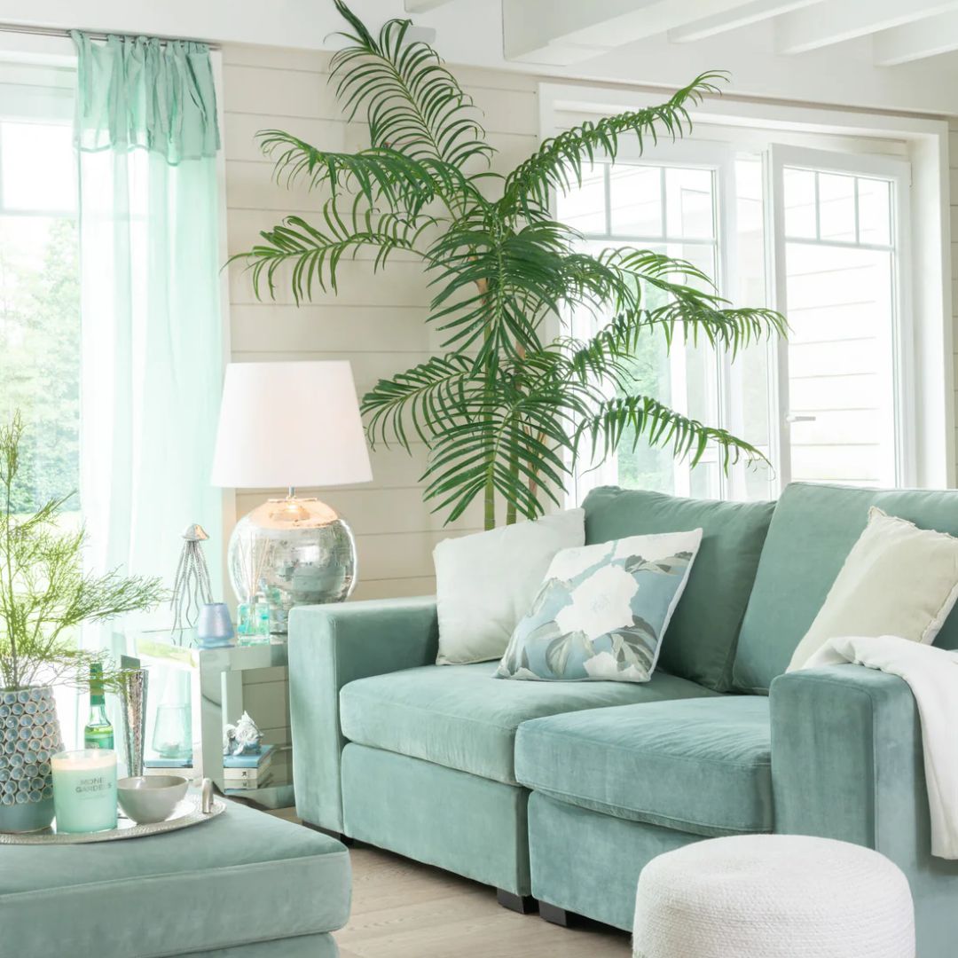 Bamboe palm in pot plastic groen/zwart groot
