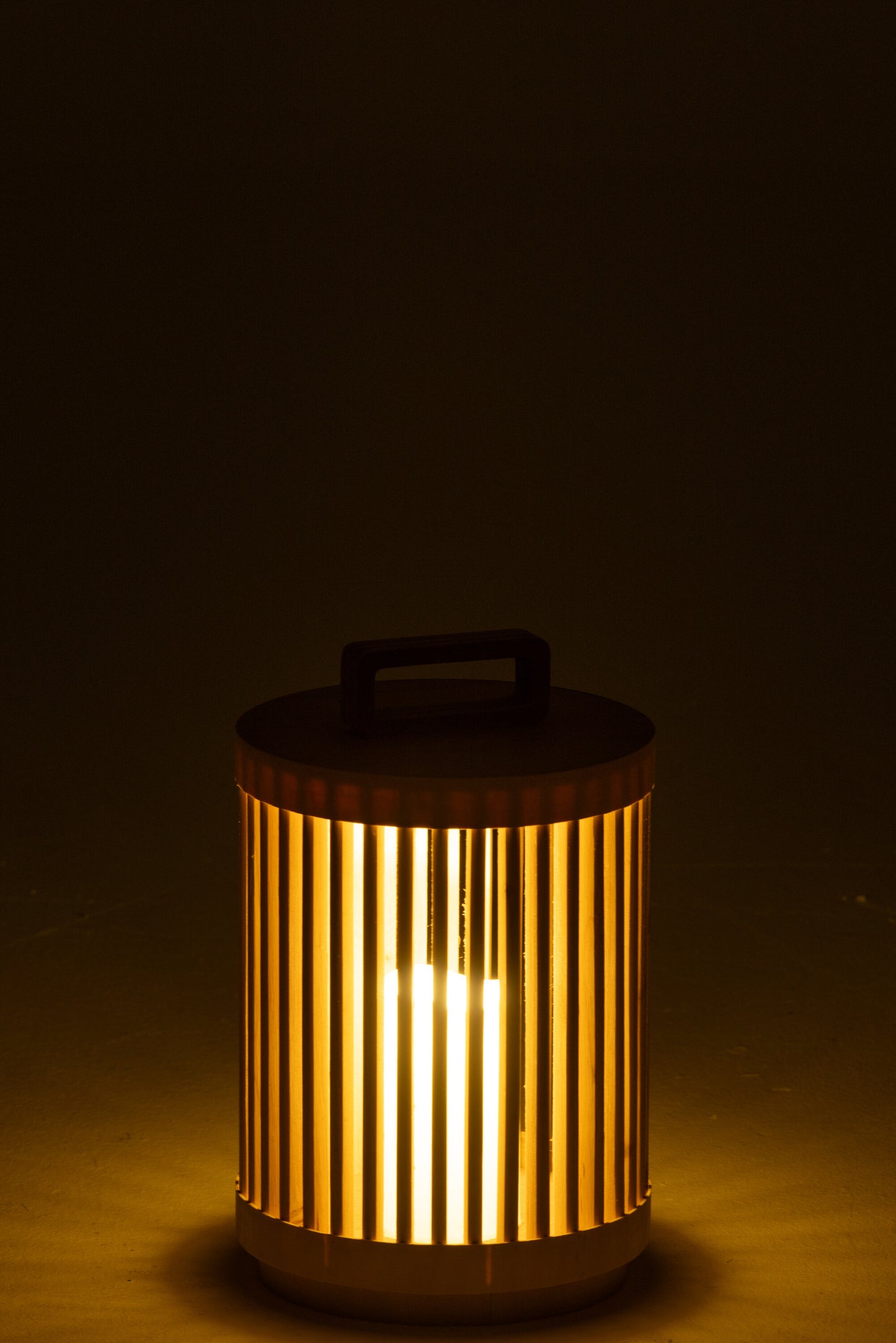Lamp Cilinder Sparrenhout/Led Natuurlijk Klein