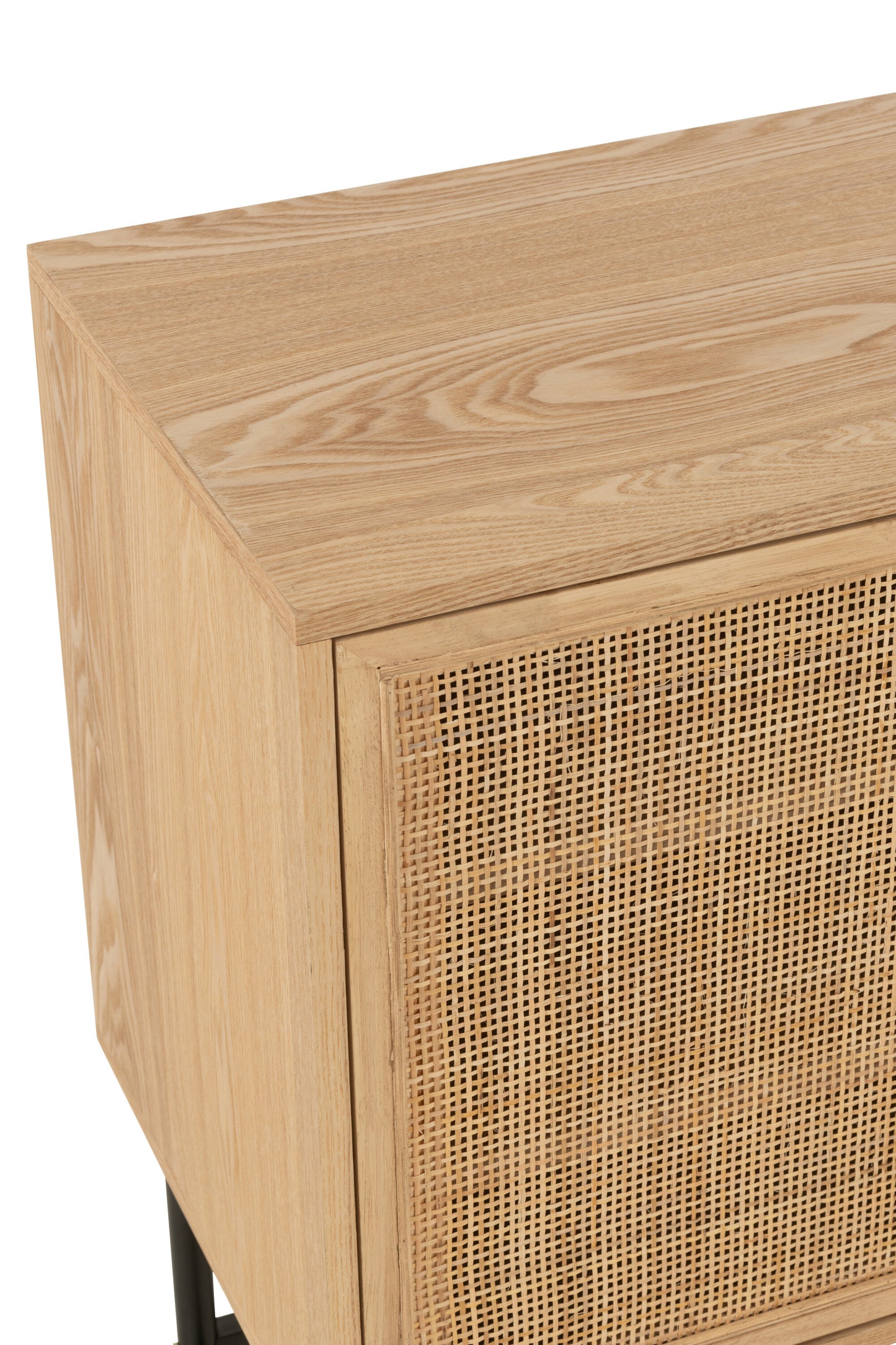 Kast Vierkant MDF/Metaal Natuurlijk/Zwart Klein