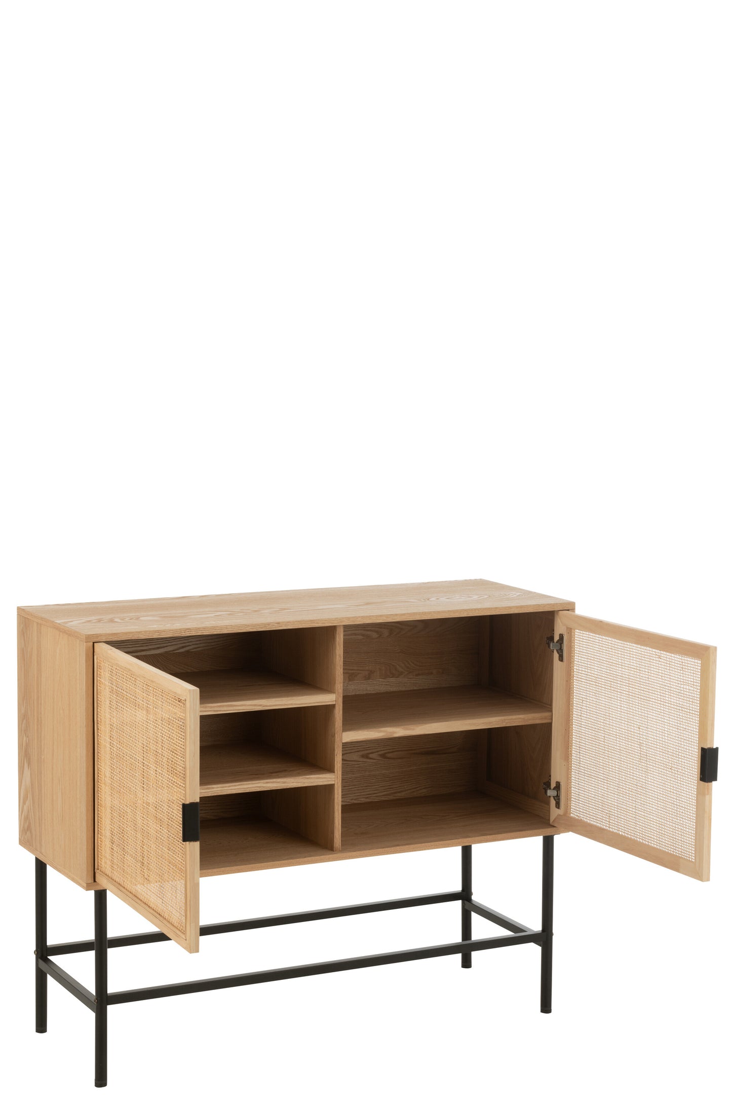 Kast Vierkant MDF/Metaal Natuurlijk/Zwart Klein