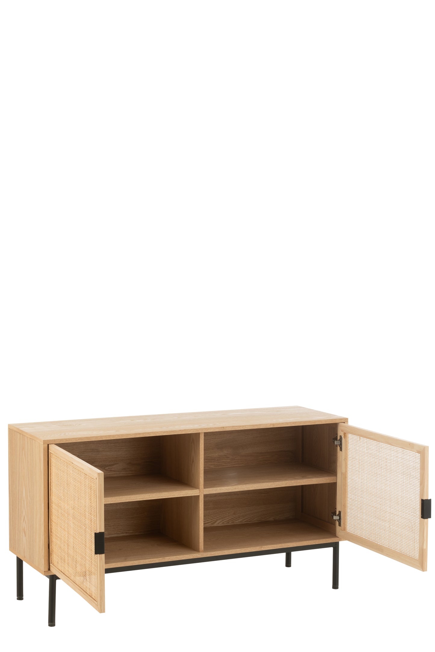 Kast Vierkant MDF/Metaal Natuurlijk/Zwart Groot