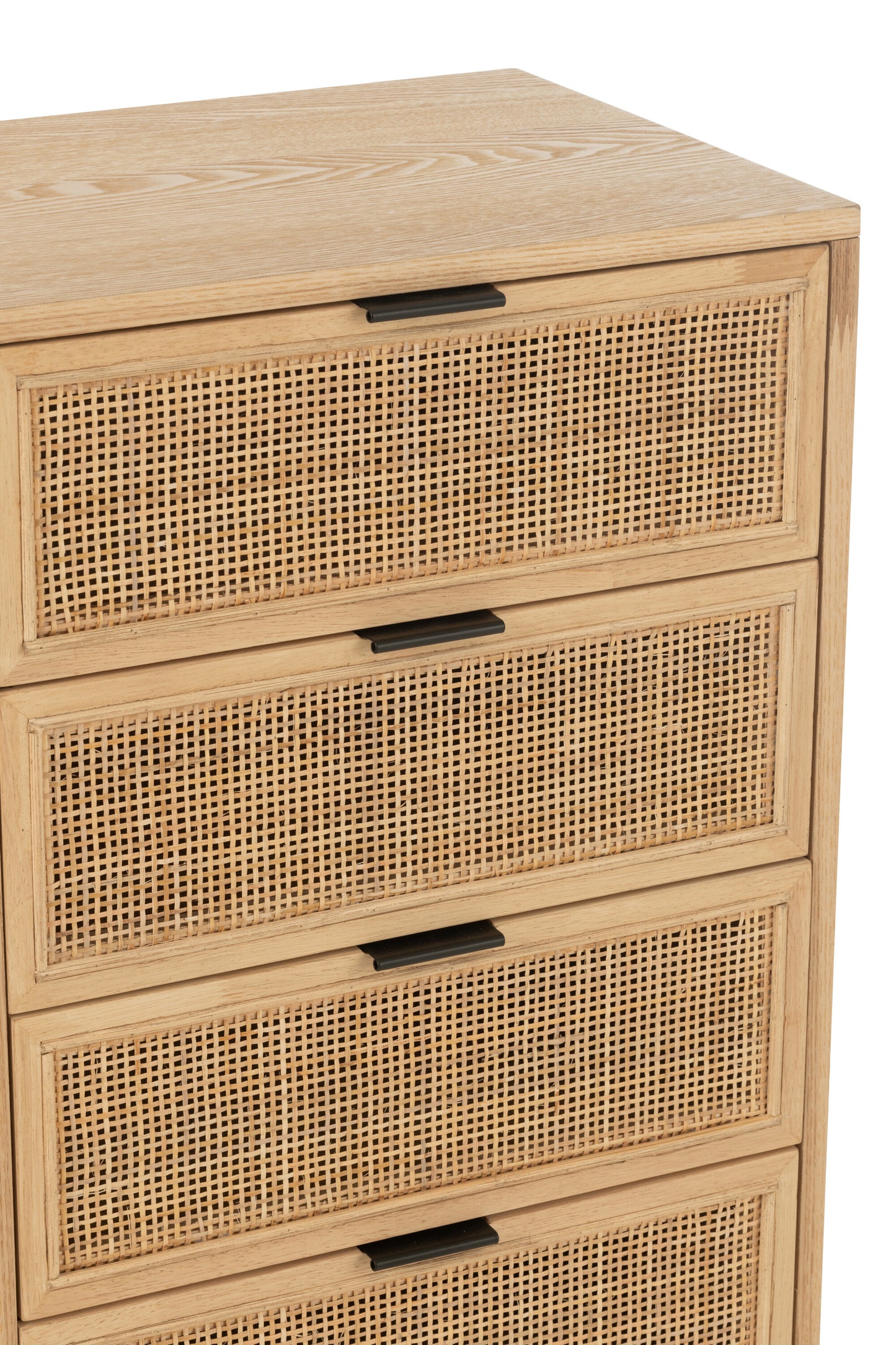 Kast 5 laden MDF/Metaal Natuurlijk/Zwart