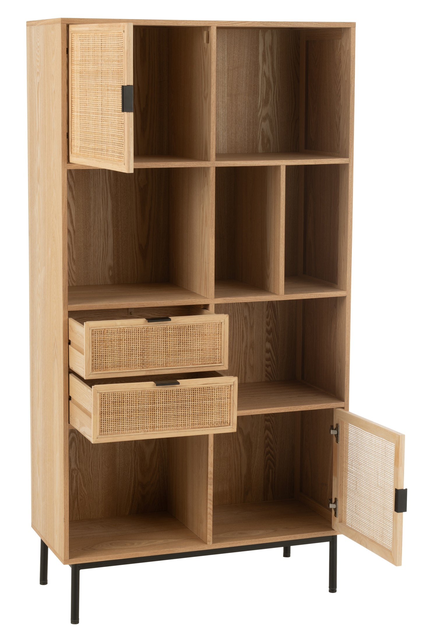 Kast MDF/Metaal Natuurlijk/Zwart