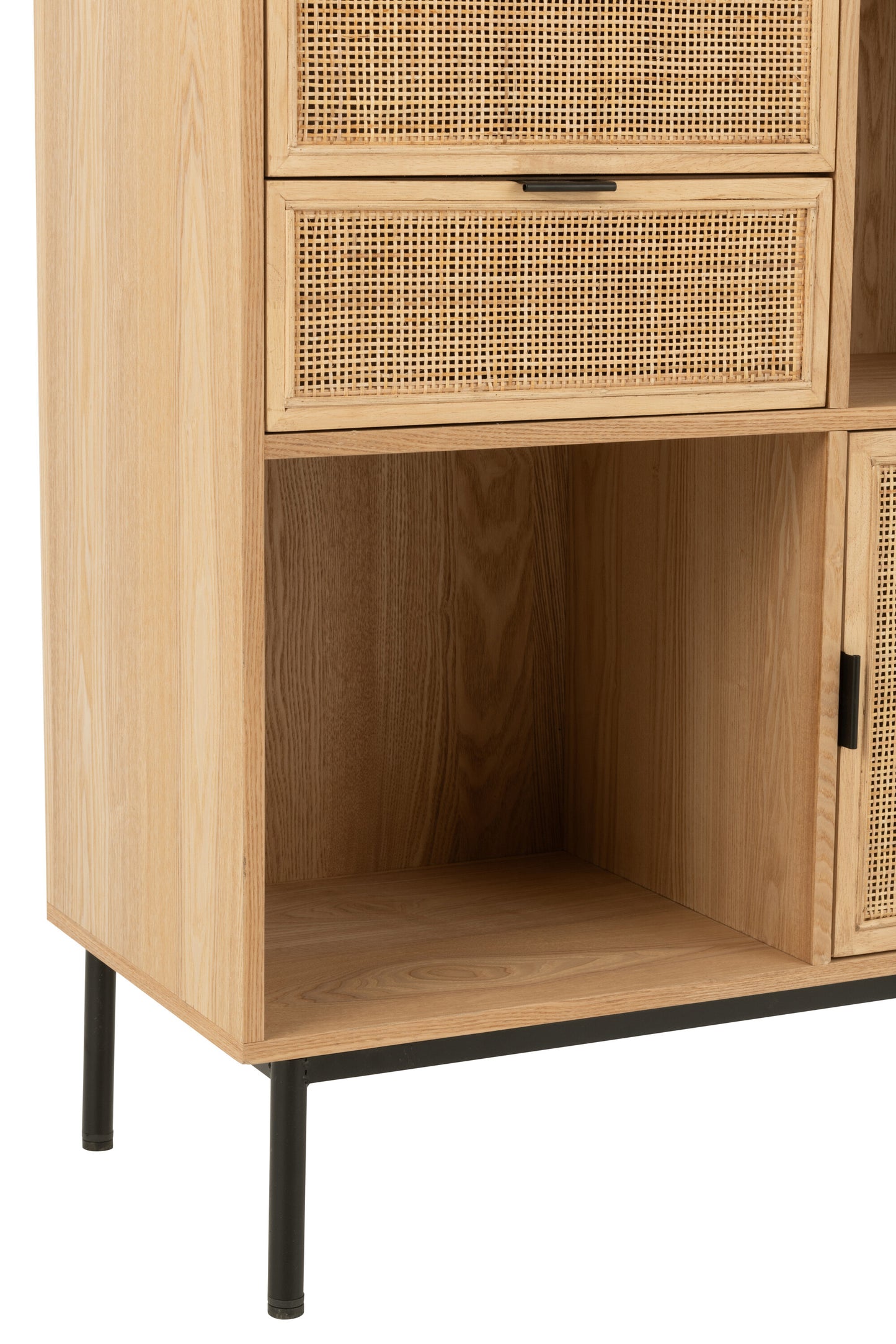 Kast MDF/Metaal Natuurlijk/Zwart