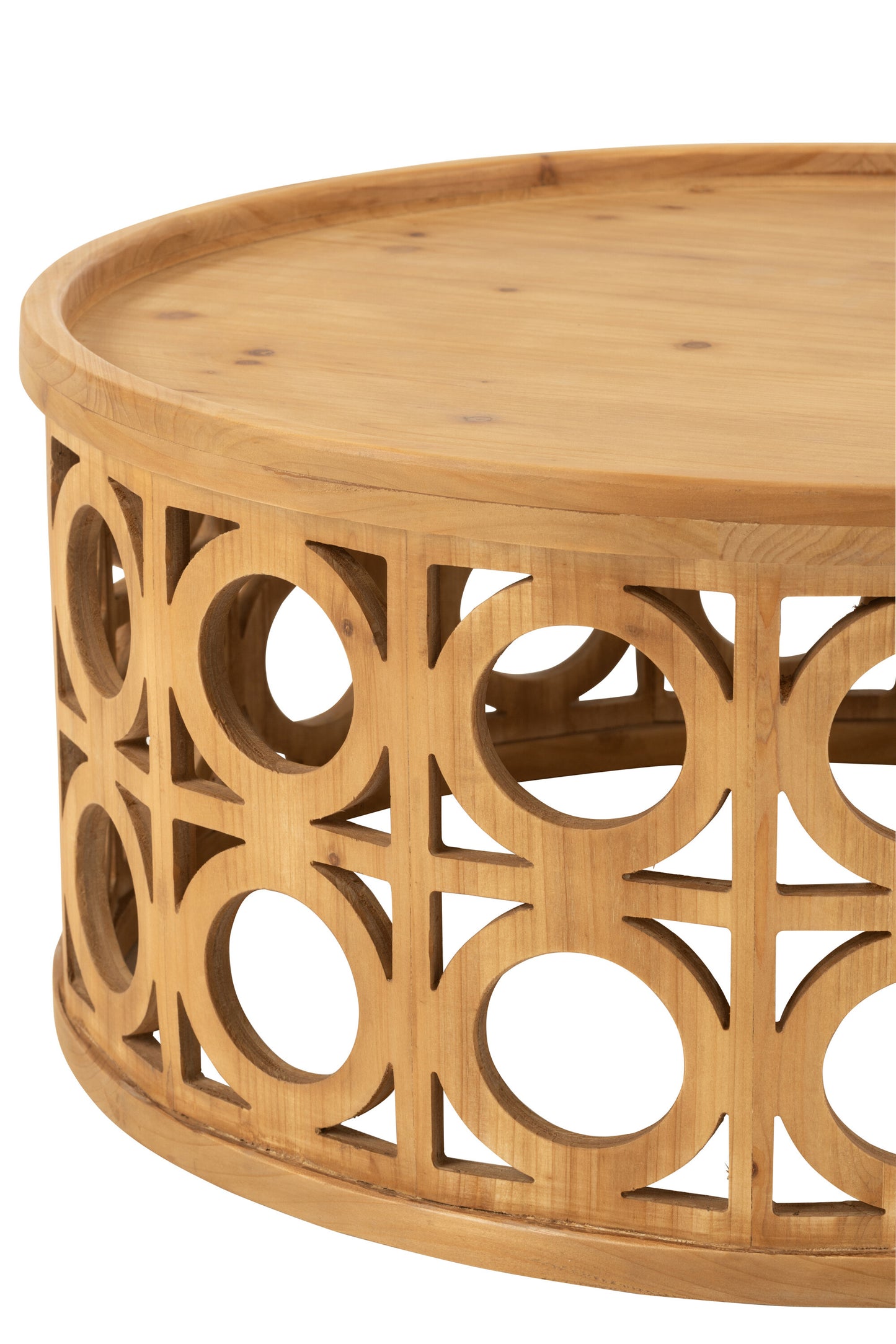 Salontafel met houtsnijwerk van vurenhout/MDF natuurlijk
