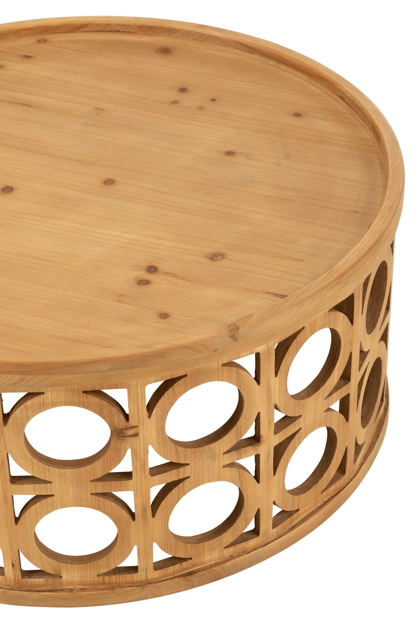 Salontafel met houtsnijwerk van vurenhout/MDF natuurlijk