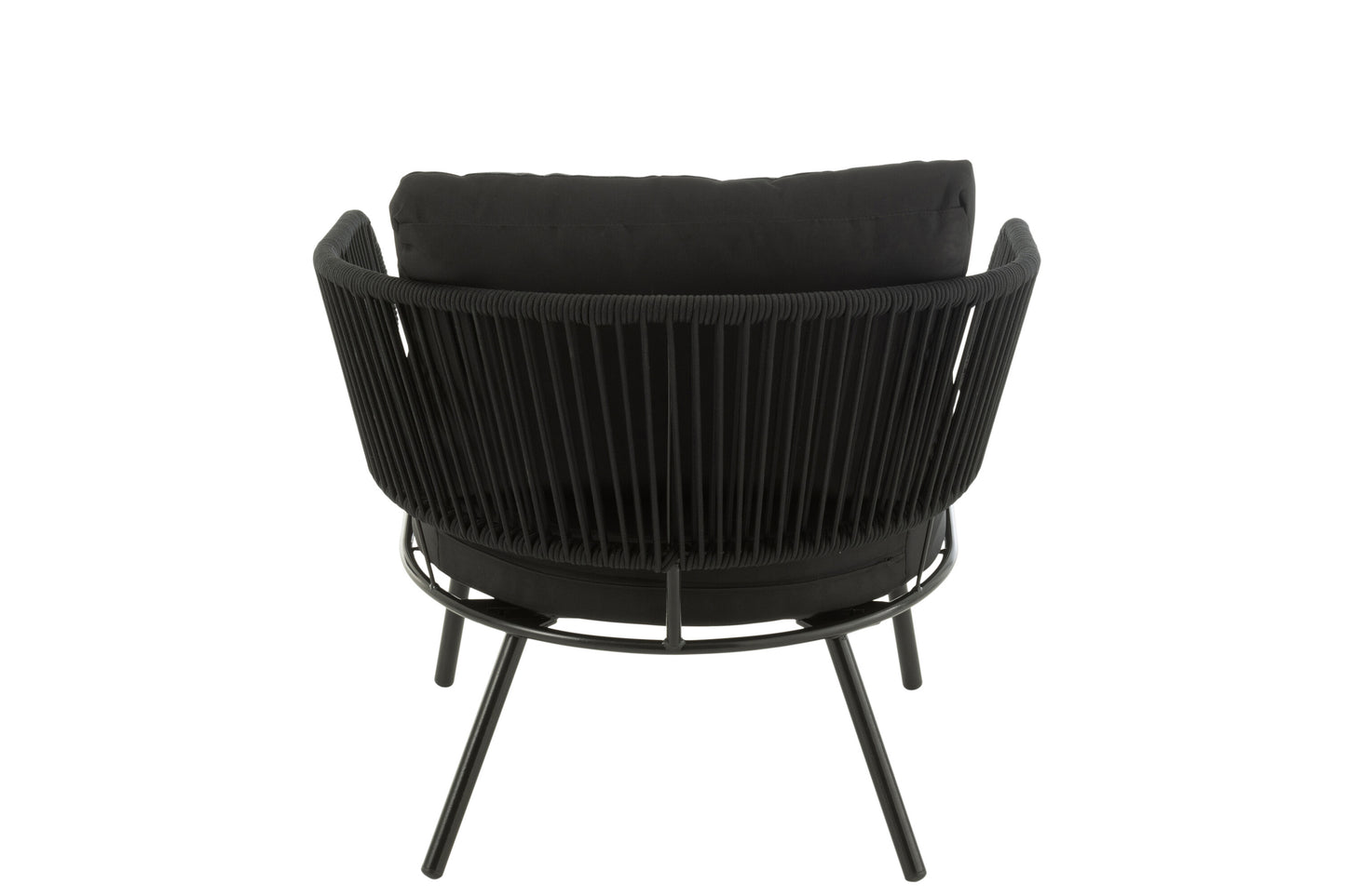 Set van 3 stoelen Poa Staal/Riet Zwart