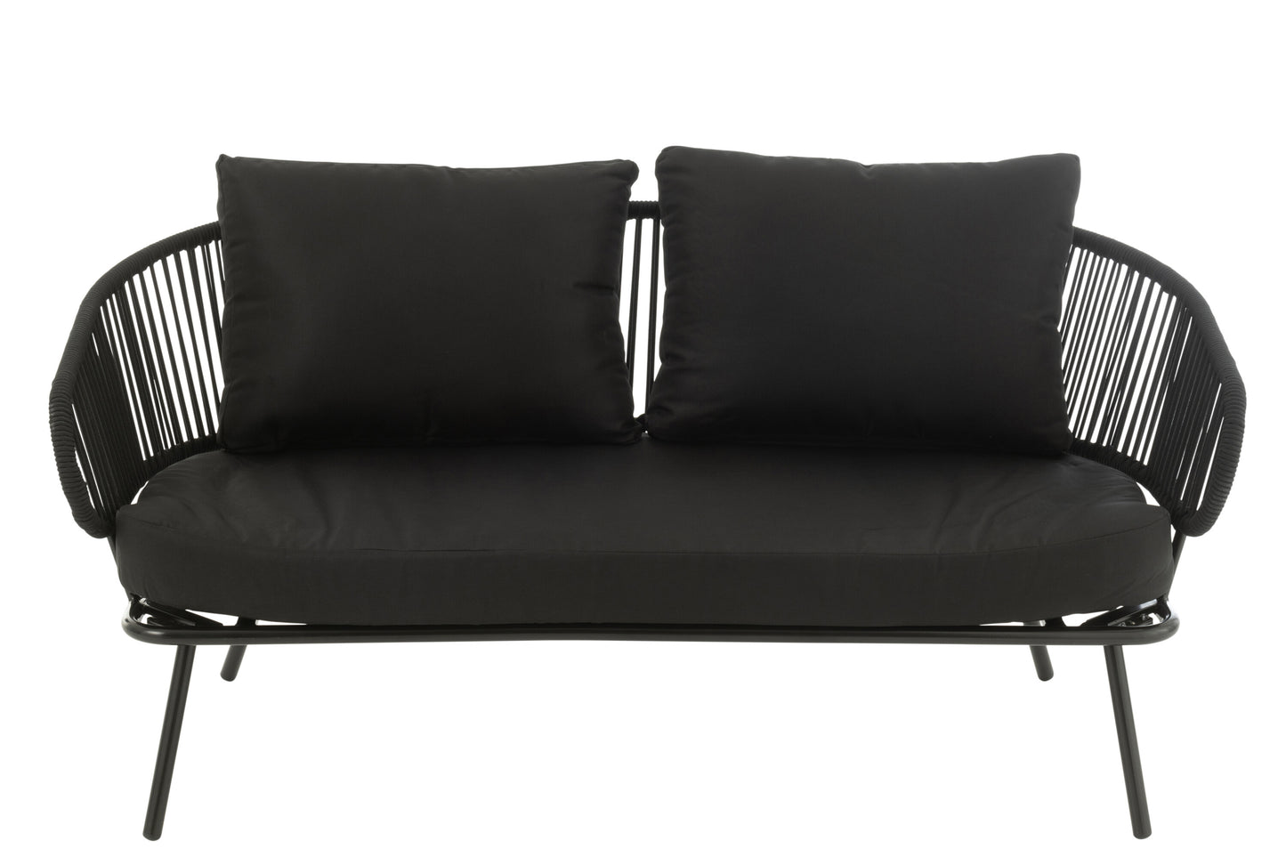 Set van 3 stoelen Poa Staal/Riet Zwart
