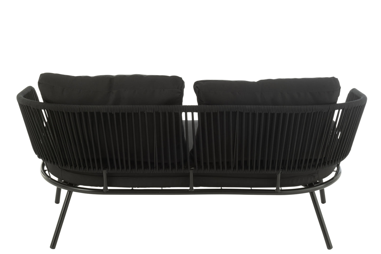 Set van 3 stoelen Poa Staal/Riet Zwart