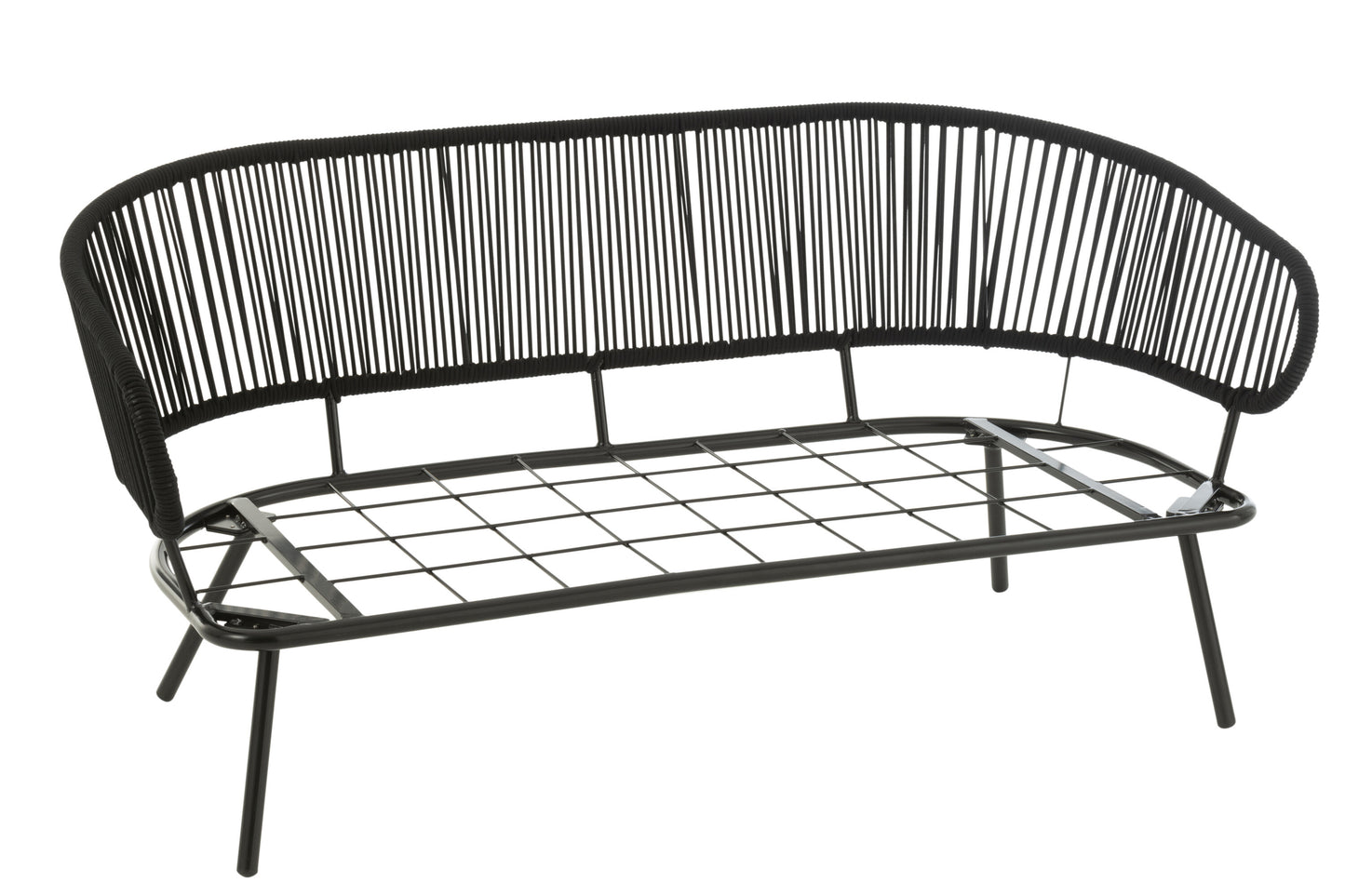 Set van 3 stoelen Poa Staal/Riet Zwart