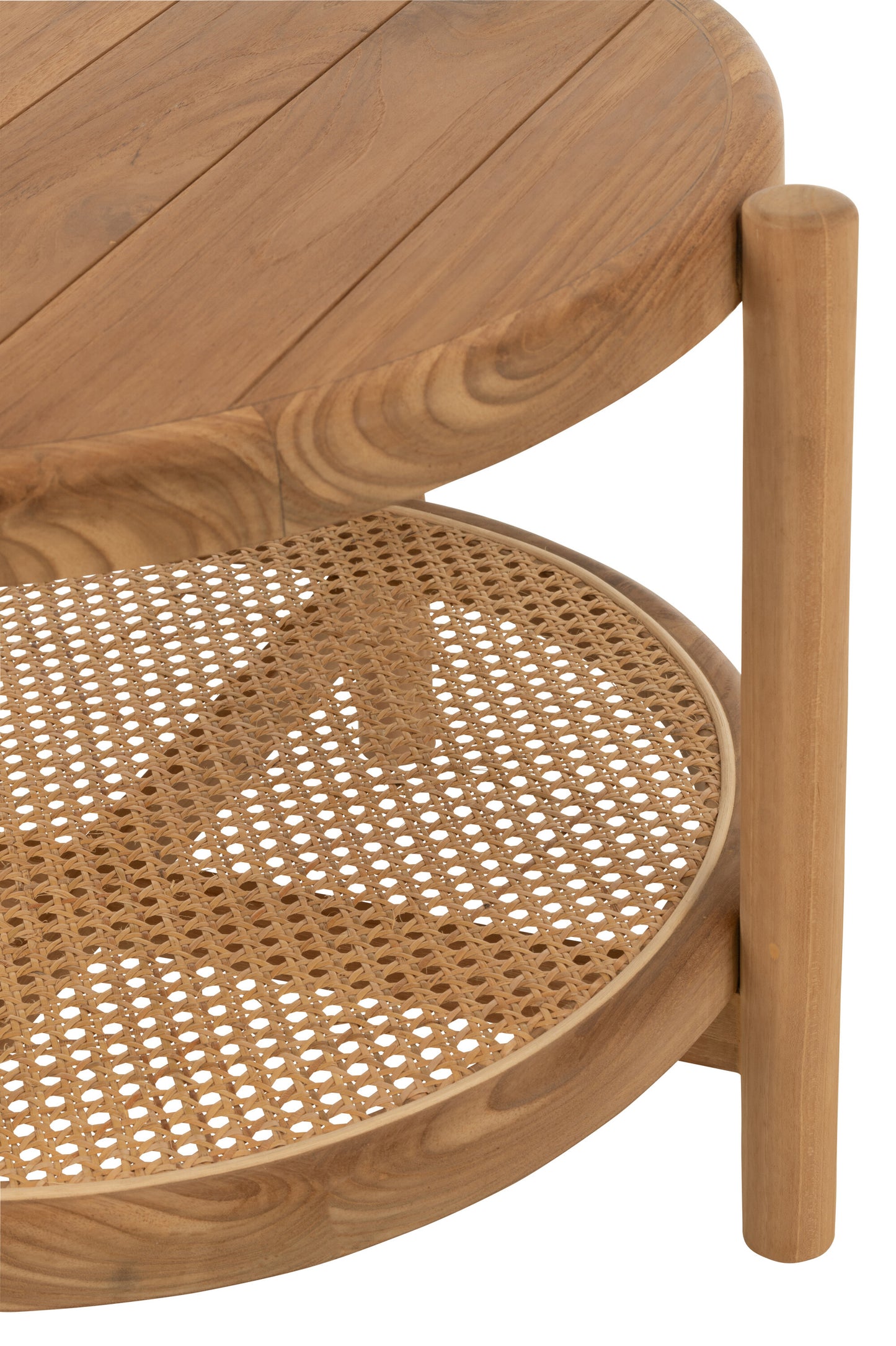 Bijzettafel rond teak natuurlijk