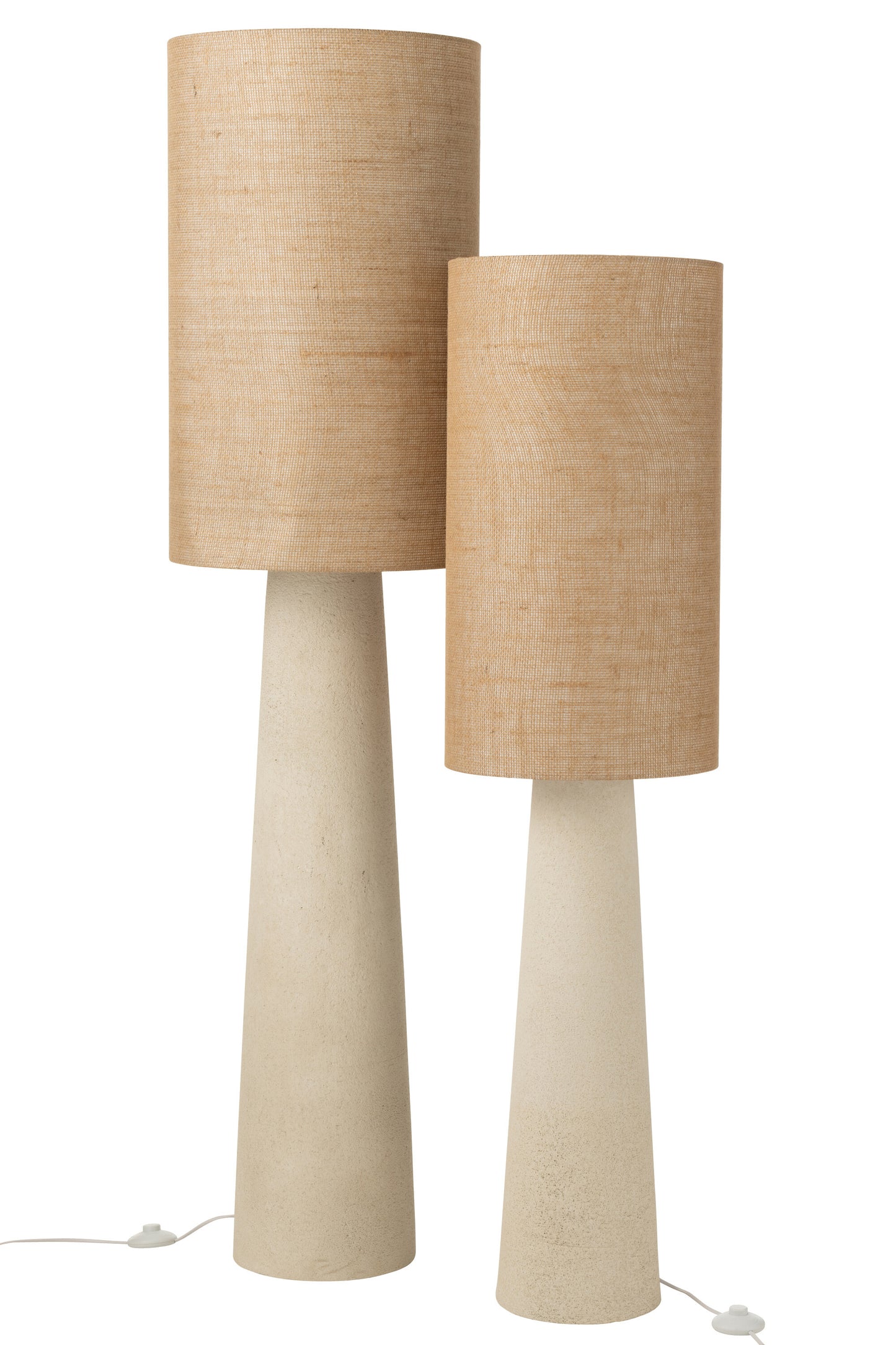 Vloerlamp Ava van glasvezel/Jute Naturel Groot