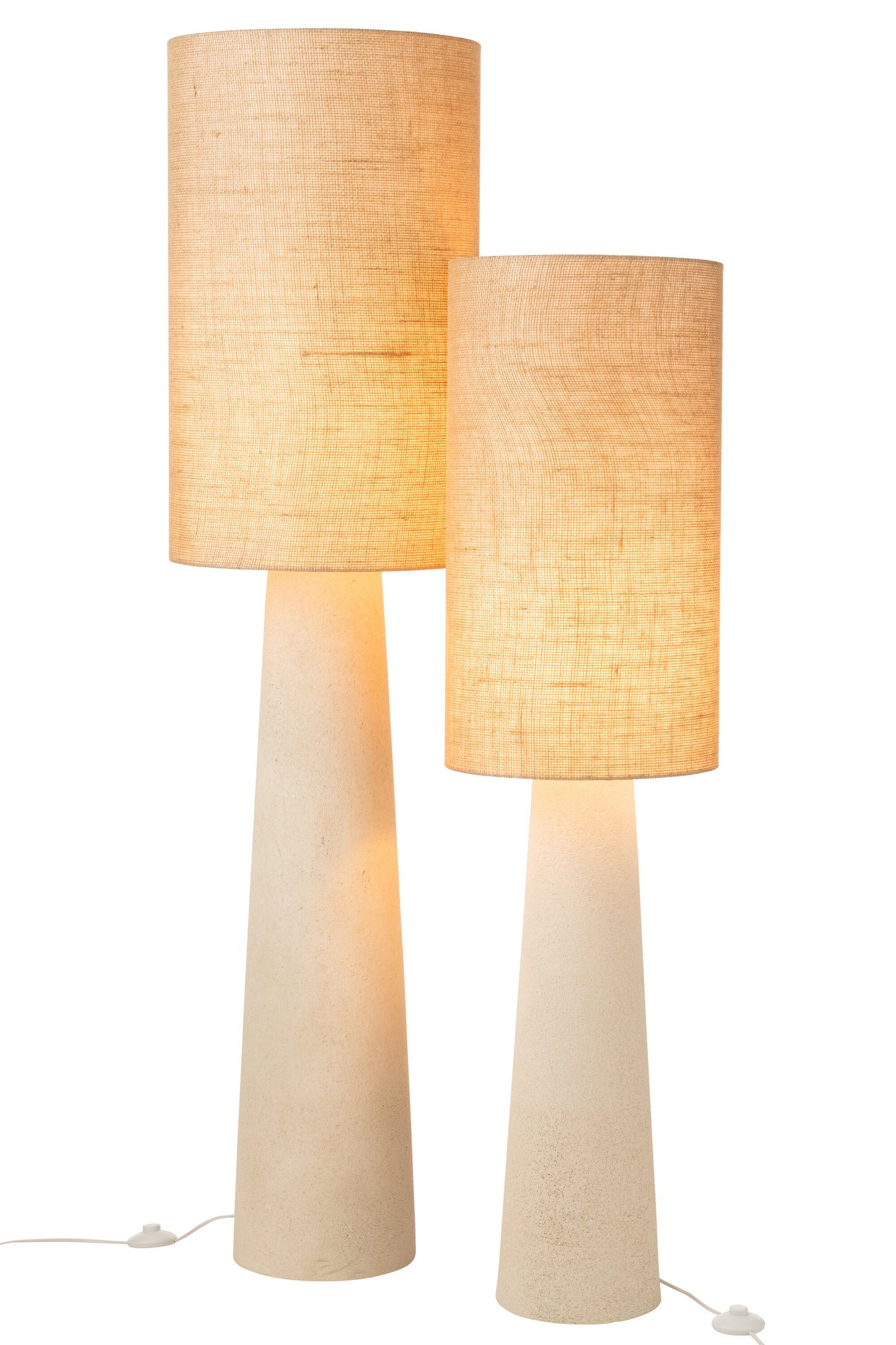 Vloerlamp Ava van glasvezel/Jute Naturel Groot