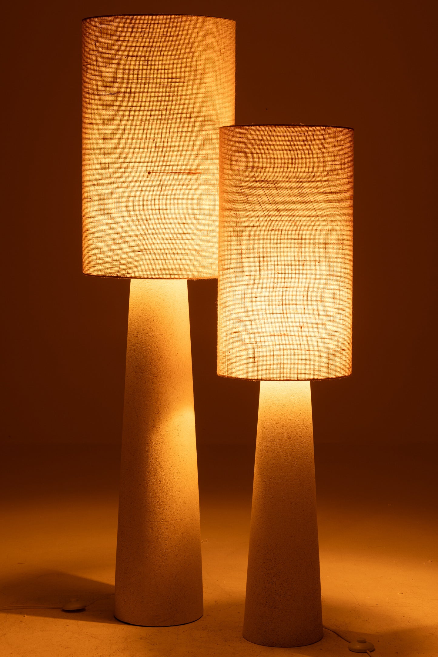 Vloerlamp Ava van glasvezel/Jute Naturel Groot