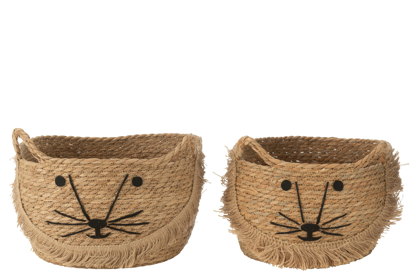 Set van 2 manden Kitty Riet naturel/zwart