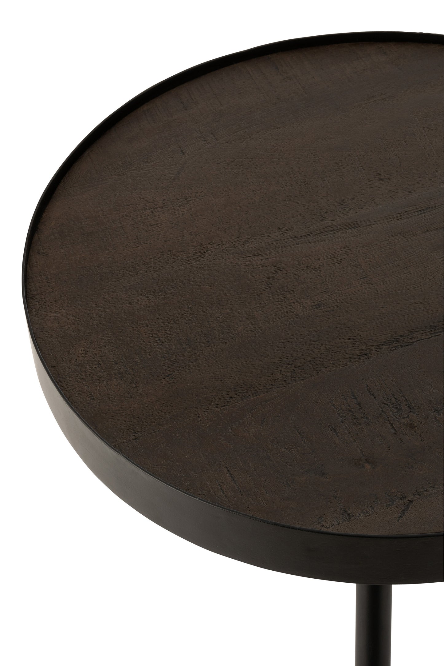 Bijzettafel Fien Hoog Mango Hout Ijzer Donkerbruin Zwart
