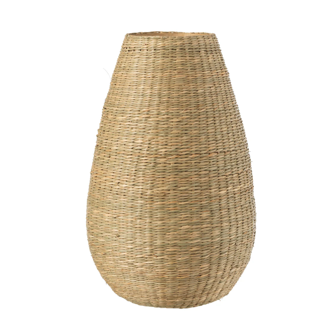 Vaas Groot Decoratief Zeegras/Bamboe Natuurlijk