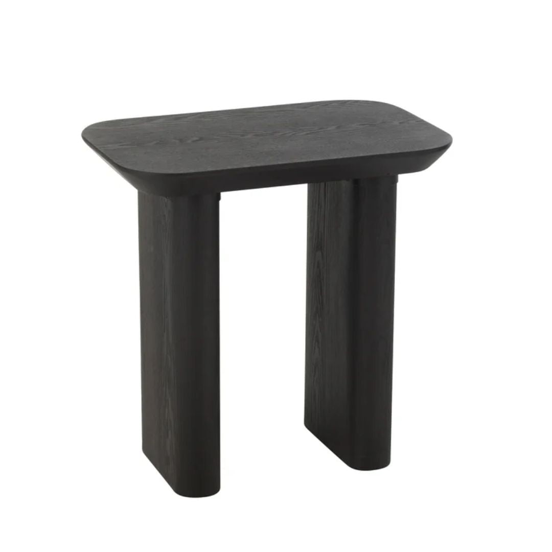 Bijzettafel Dun Fineer/Sparrenhout Zwart